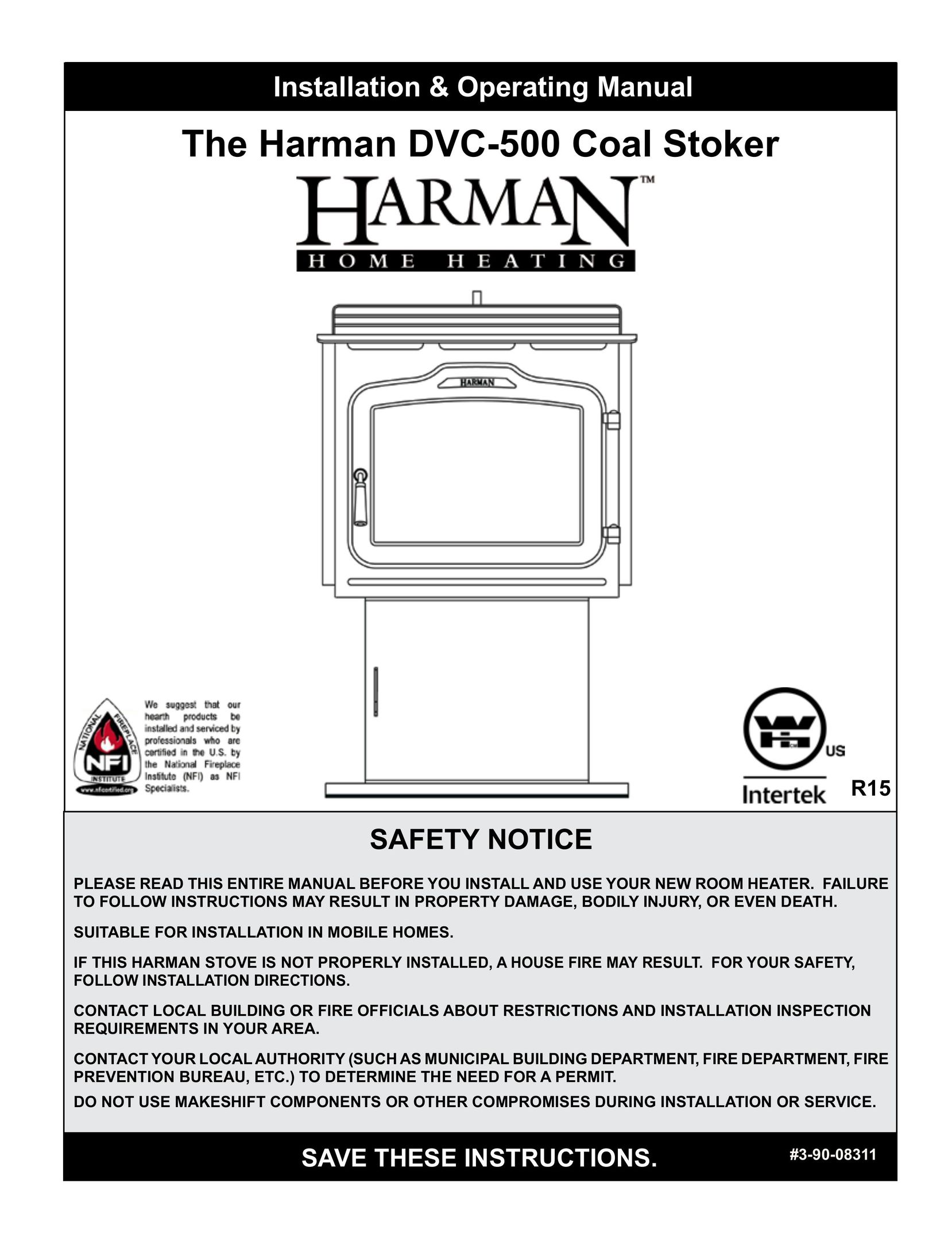 Harman Stove Company DVC-500 Stove User Manual