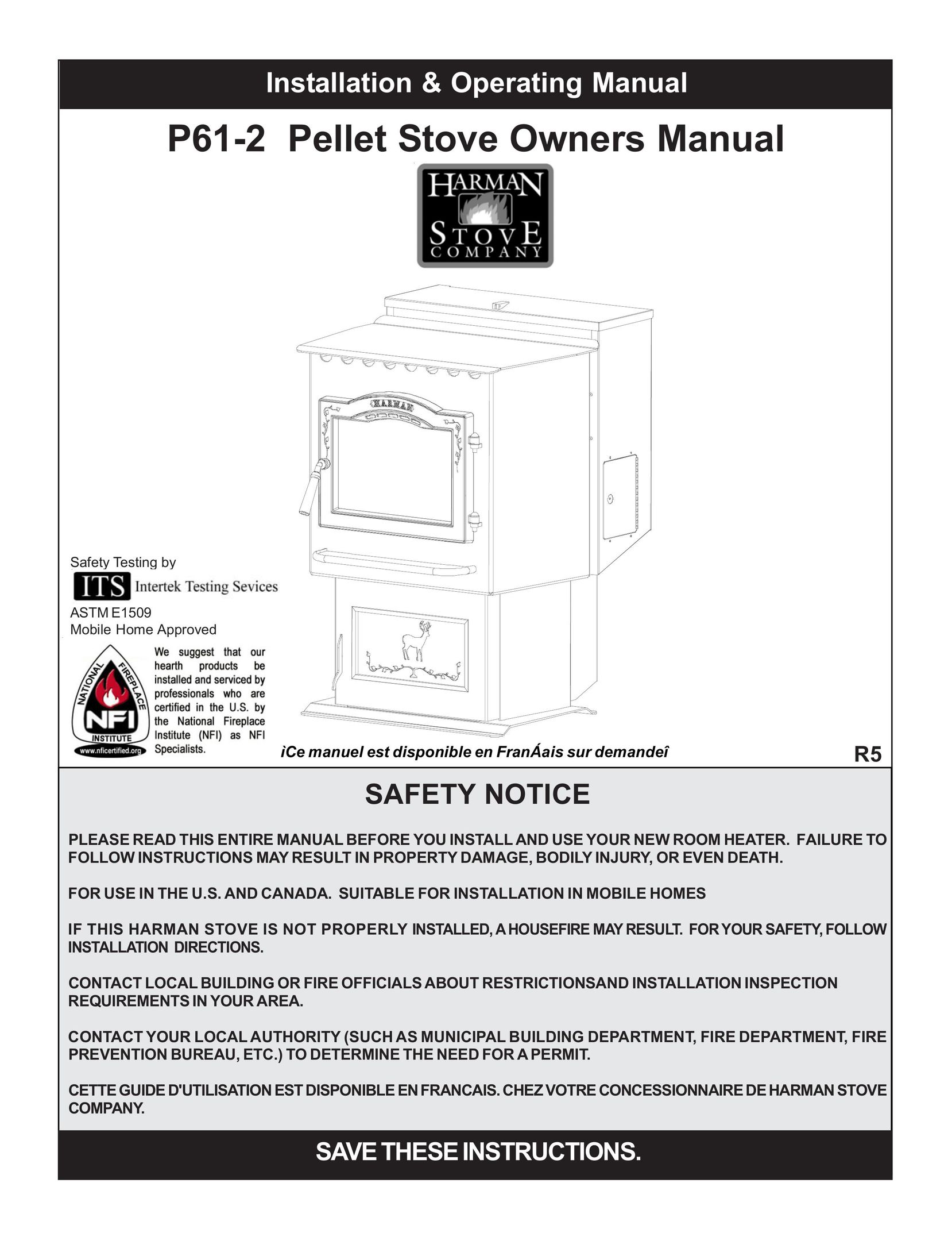 Harman Stove Company P61-2 Stove User Manual