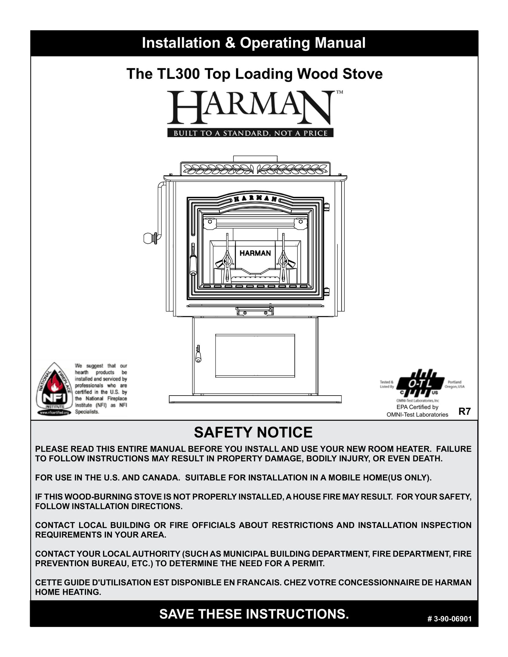 Harman Stove Company TL 300 Stove User Manual