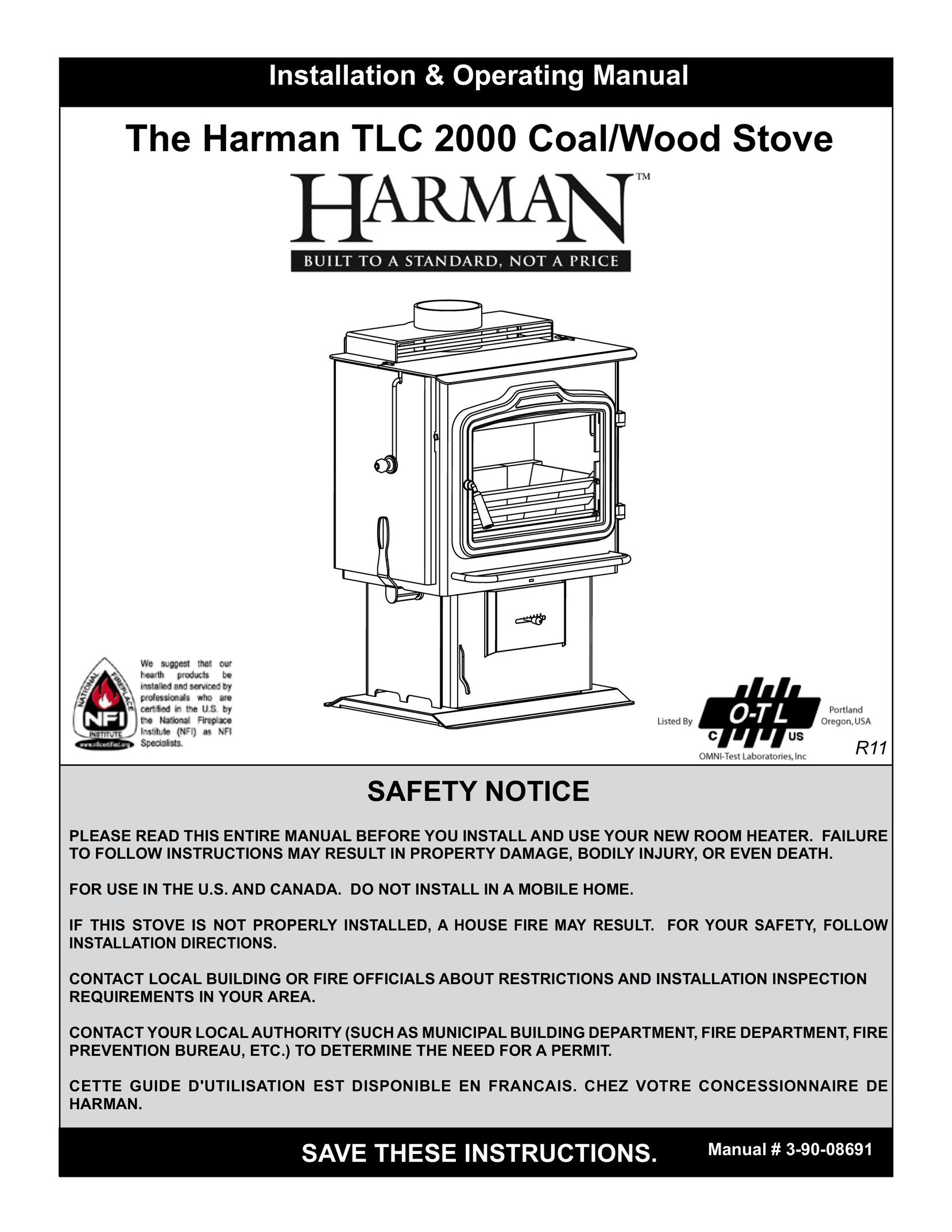 Harman Stove Company TLC 2000 Stove User Manual