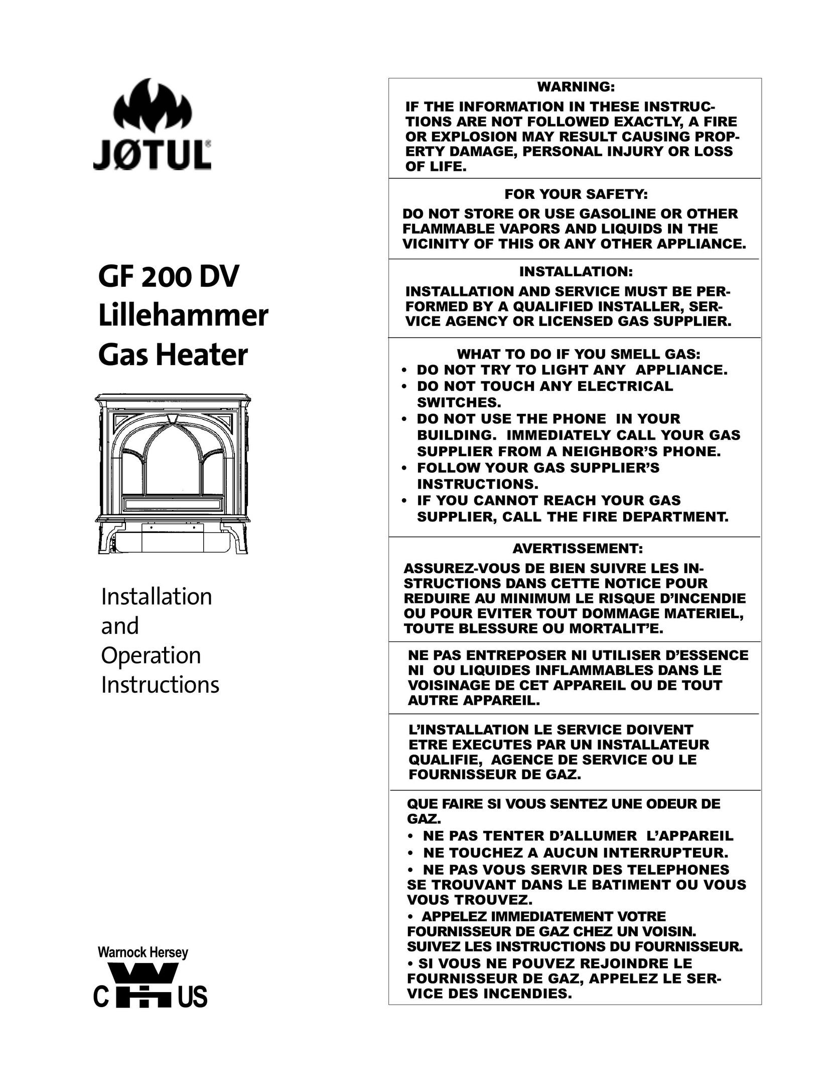 Jotul GF 200 DV Stove User Manual