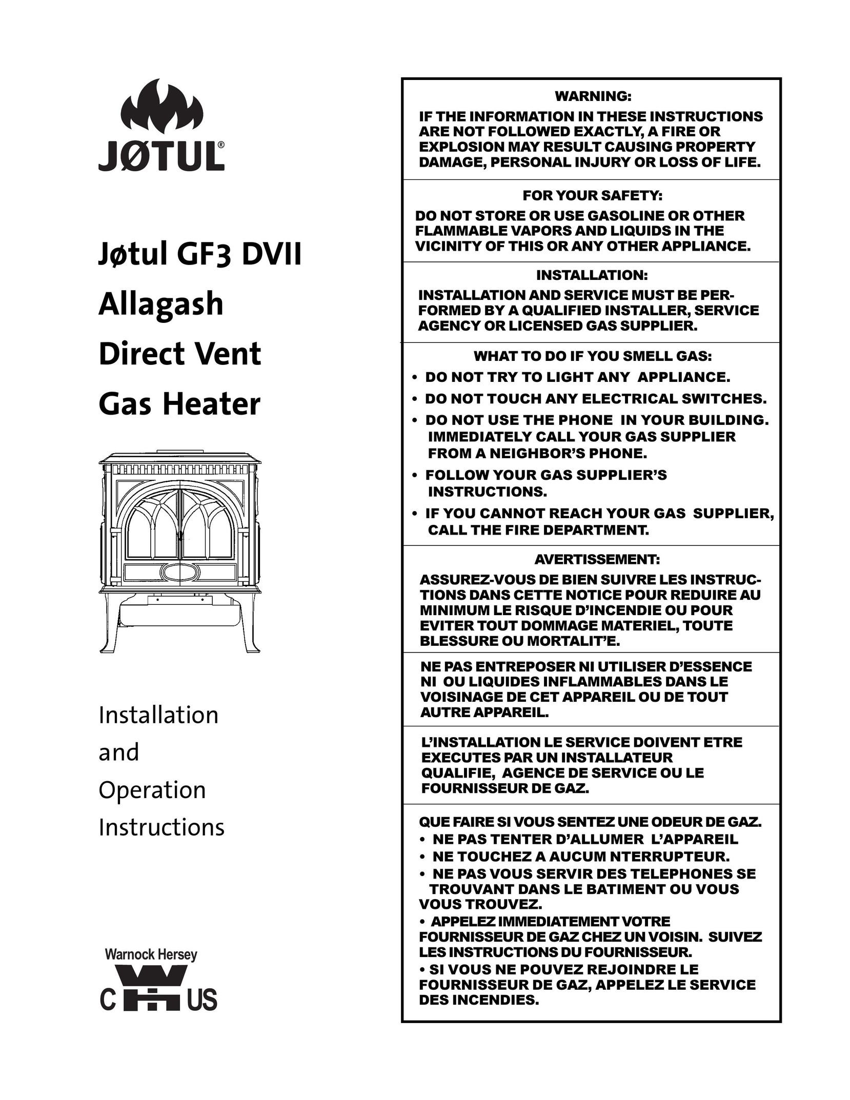 Jotul GF3 DVII Stove User Manual