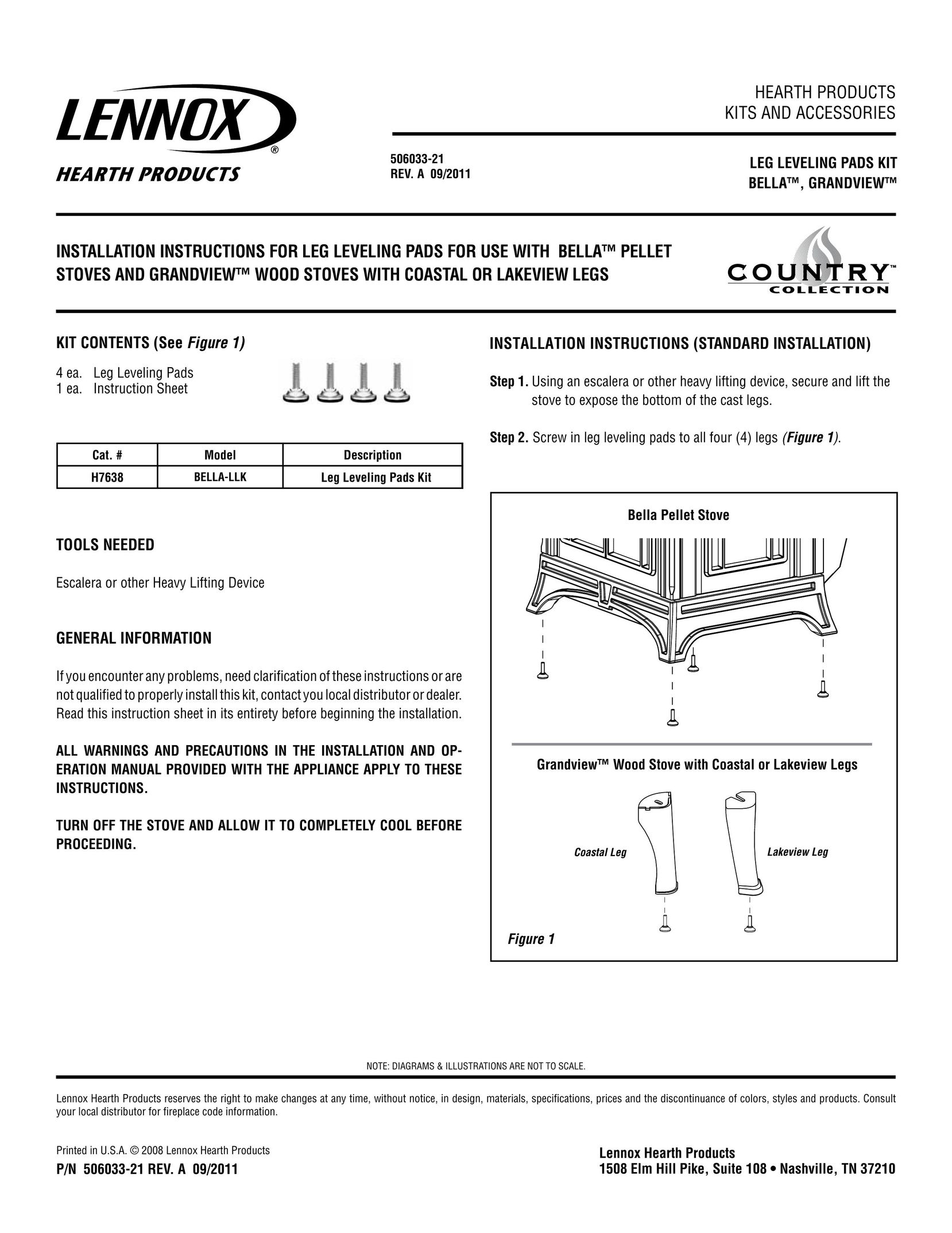 Lennox Hearth H7638 Stove User Manual