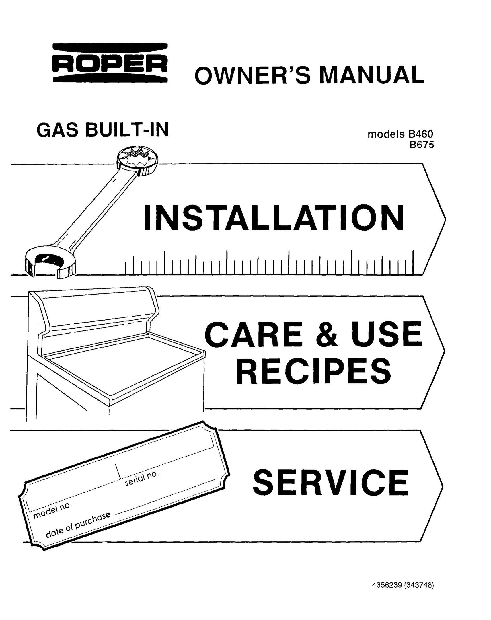 Roper B460 Stove User Manual
