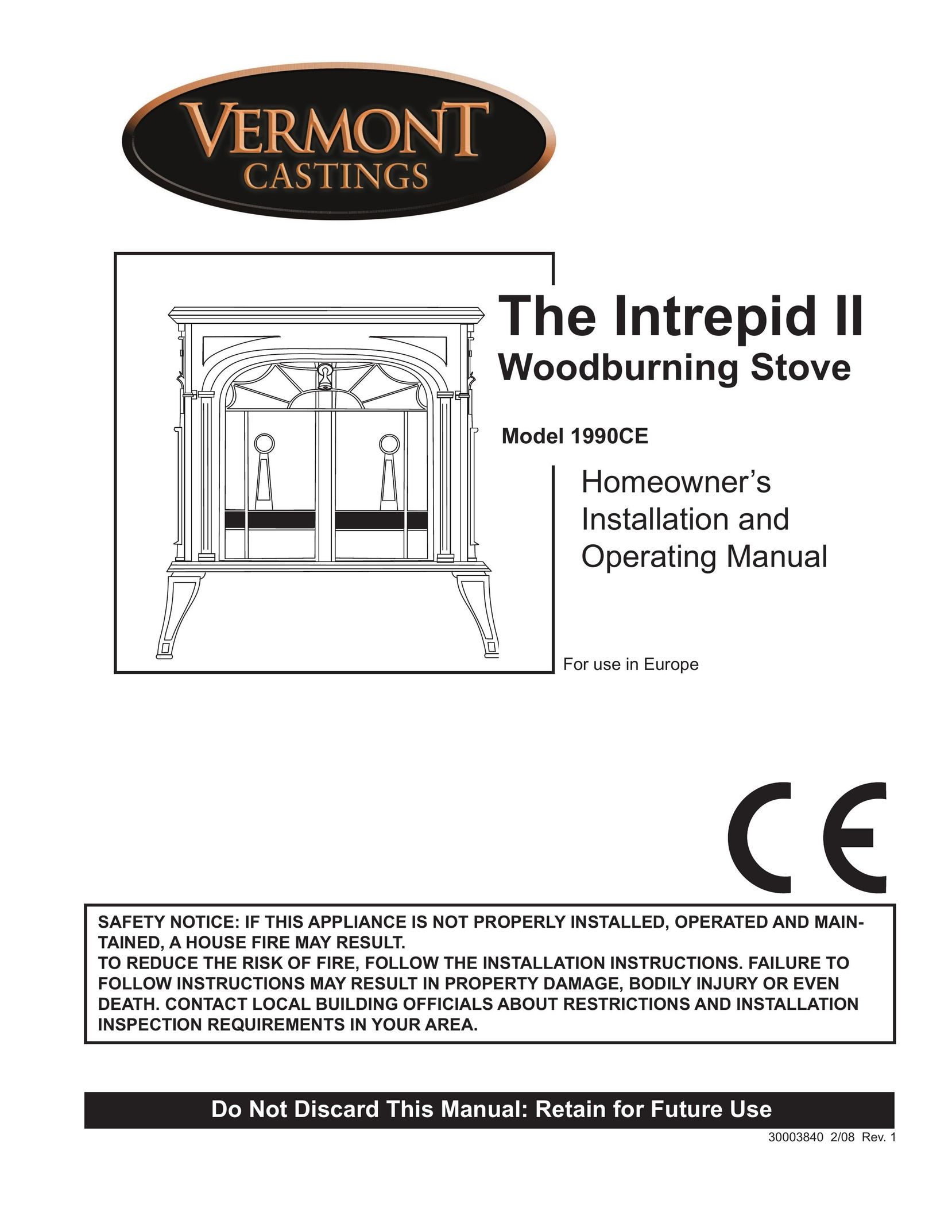 Vermont Casting 1990CE Stove User Manual