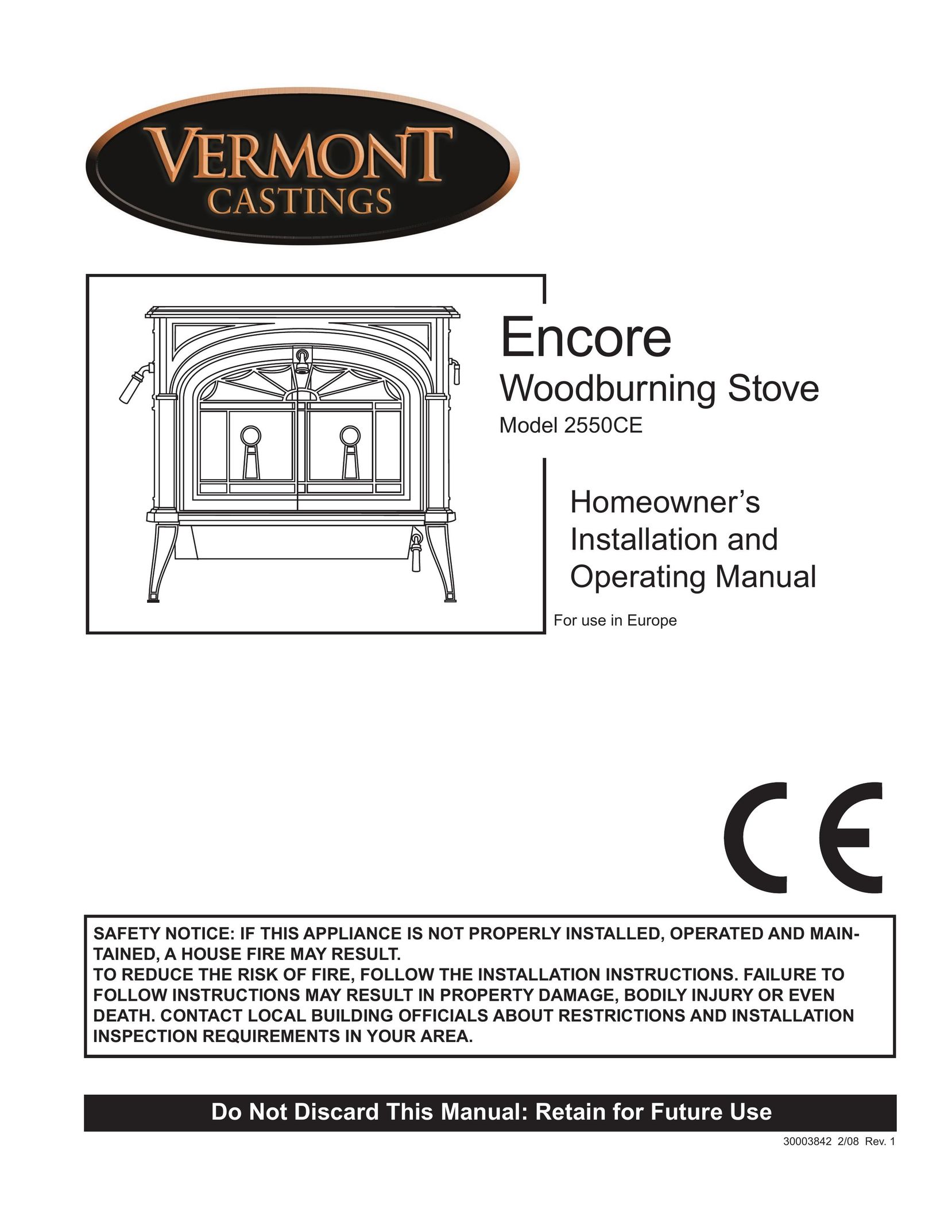 Vermont Casting 2550CE Stove User Manual