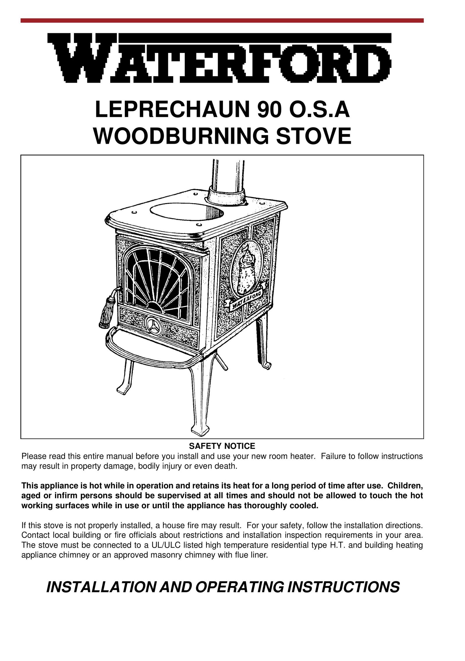 Waterford Appliances LEPRECHAUN 90 O.S.A Stove User Manual