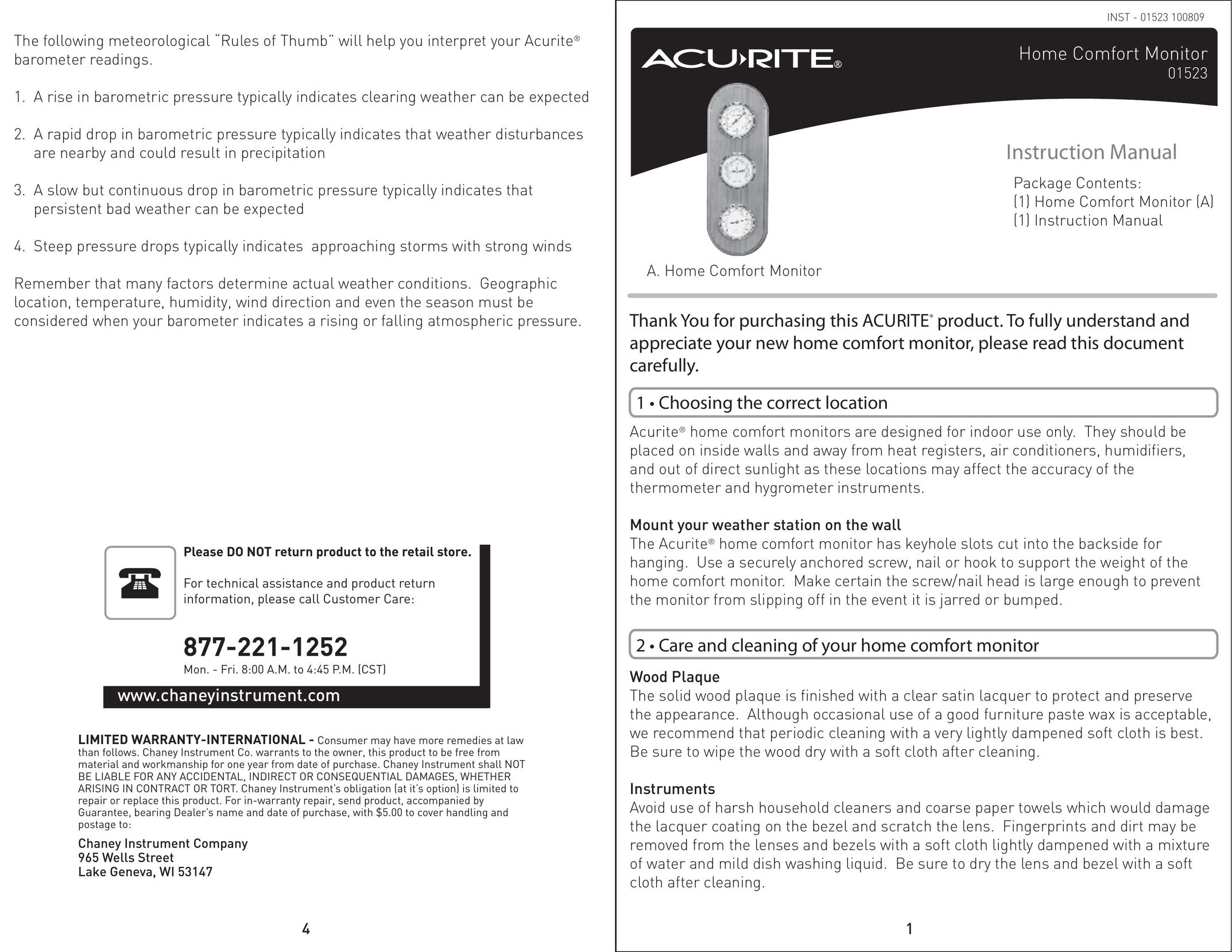Acu-Rite D1523 Thermostat User Manual