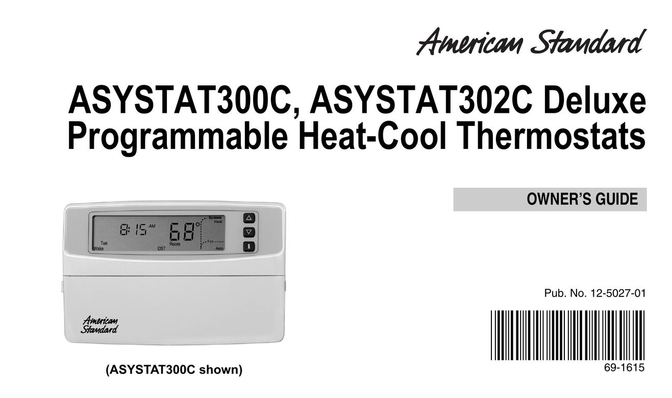 American Standard ASYSTAT302C Thermostat User Manual