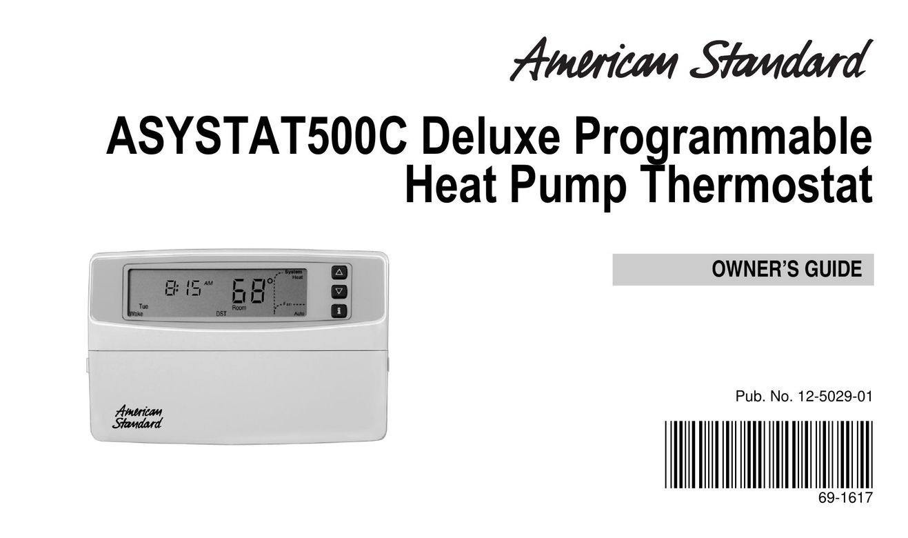 American Standard ASYSTAT500C Thermostat User Manual