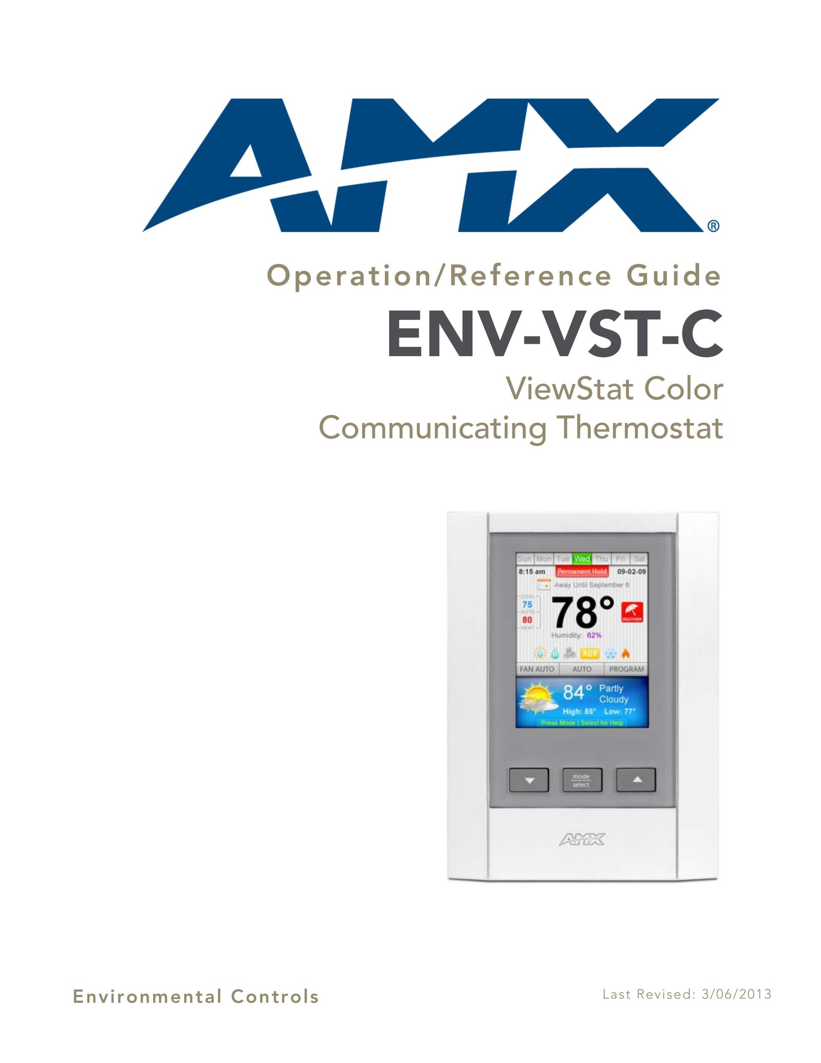 AMX ENV-VST-C Thermostat User Manual
