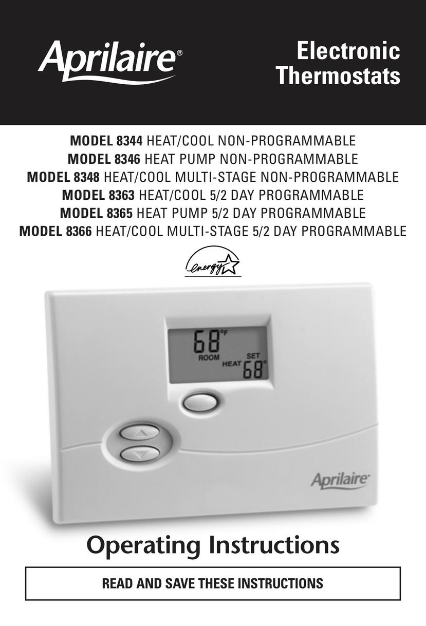 Aprilaire 8344 Thermostat User Manual