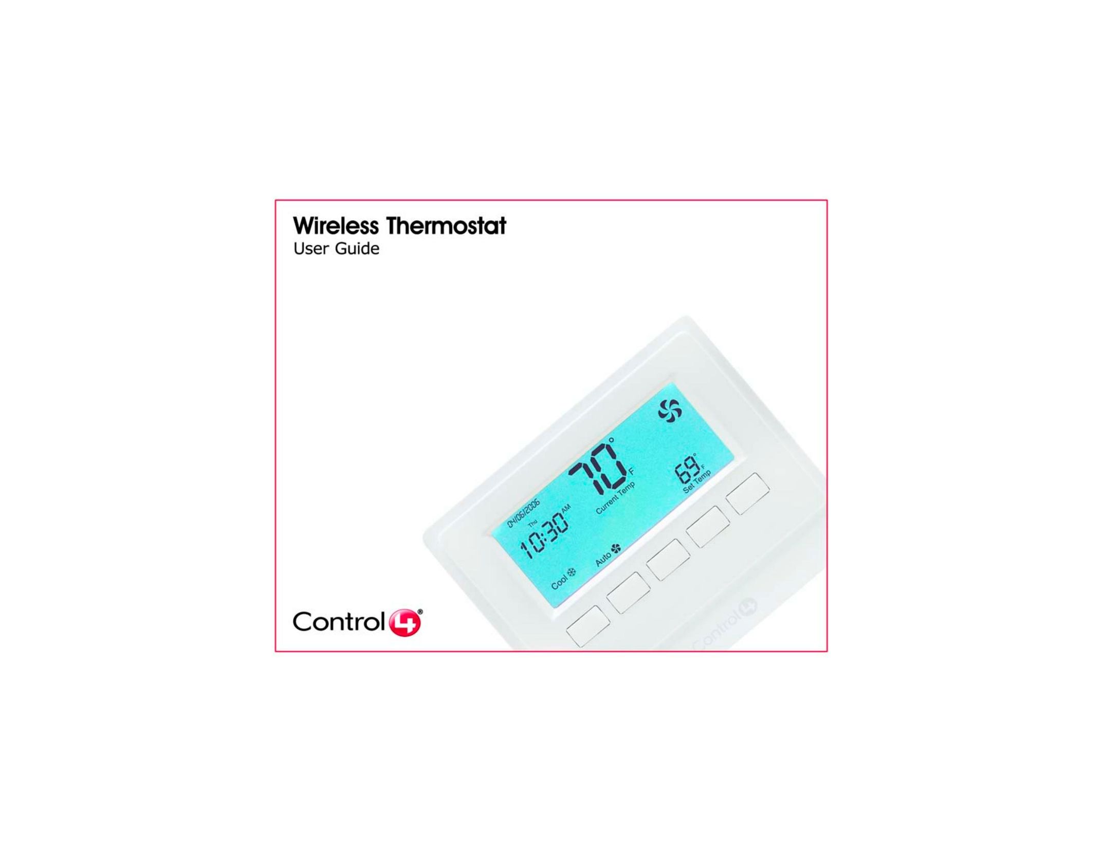 Control4 Wireless Thermostat Thermostat User Manual