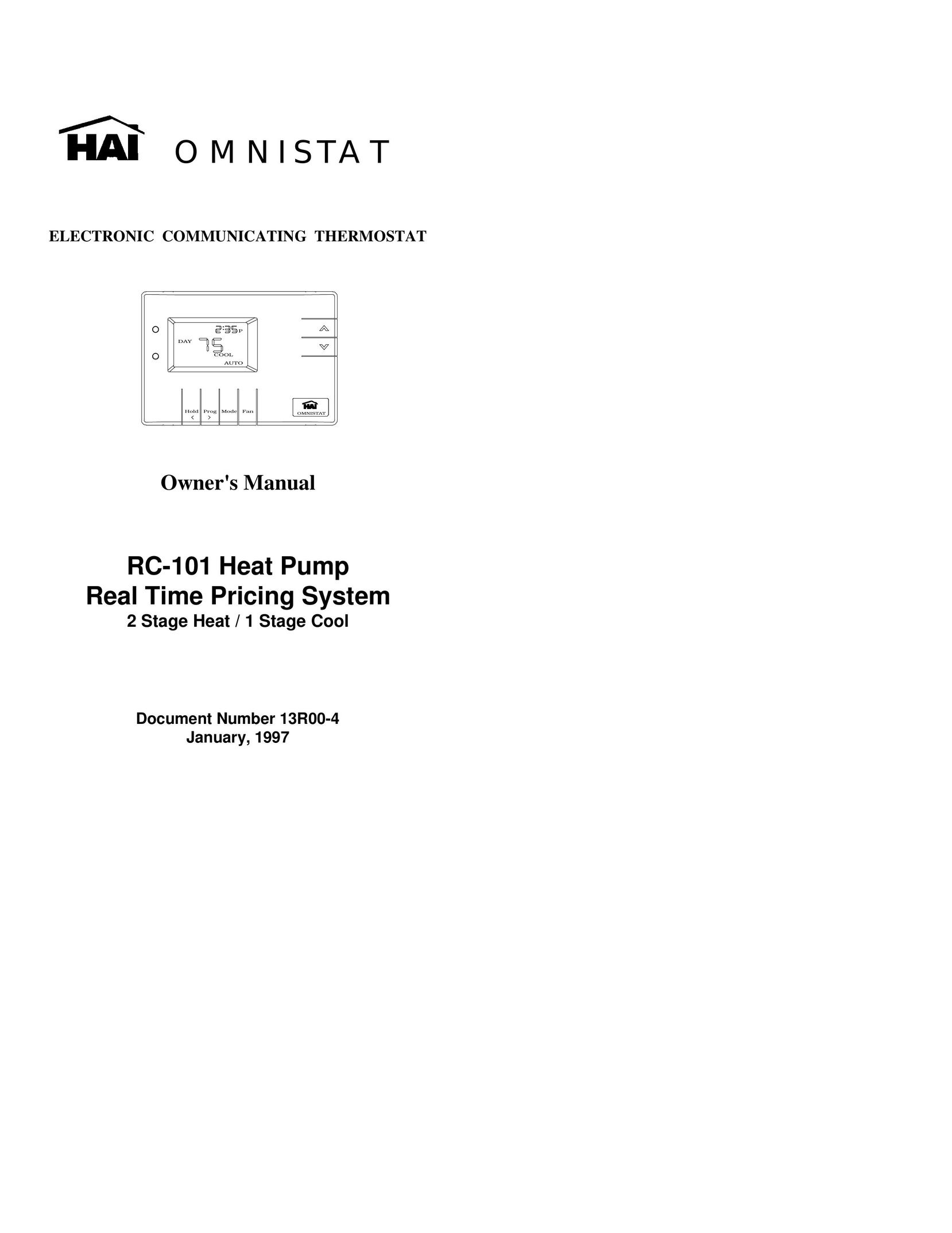 Home Automation 13R00-4 Thermostat User Manual