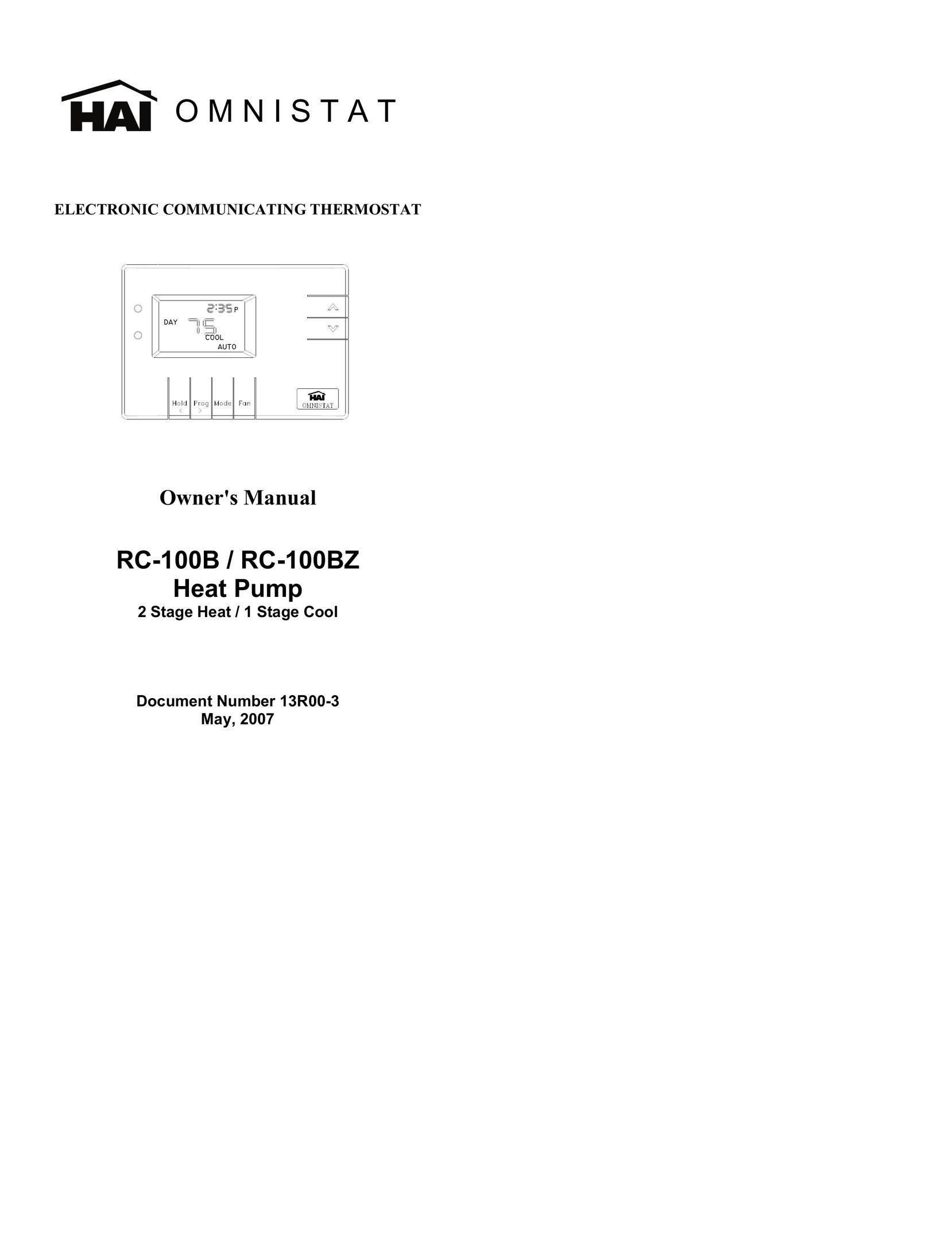 Home Automation RC-100BZ Thermostat User Manual