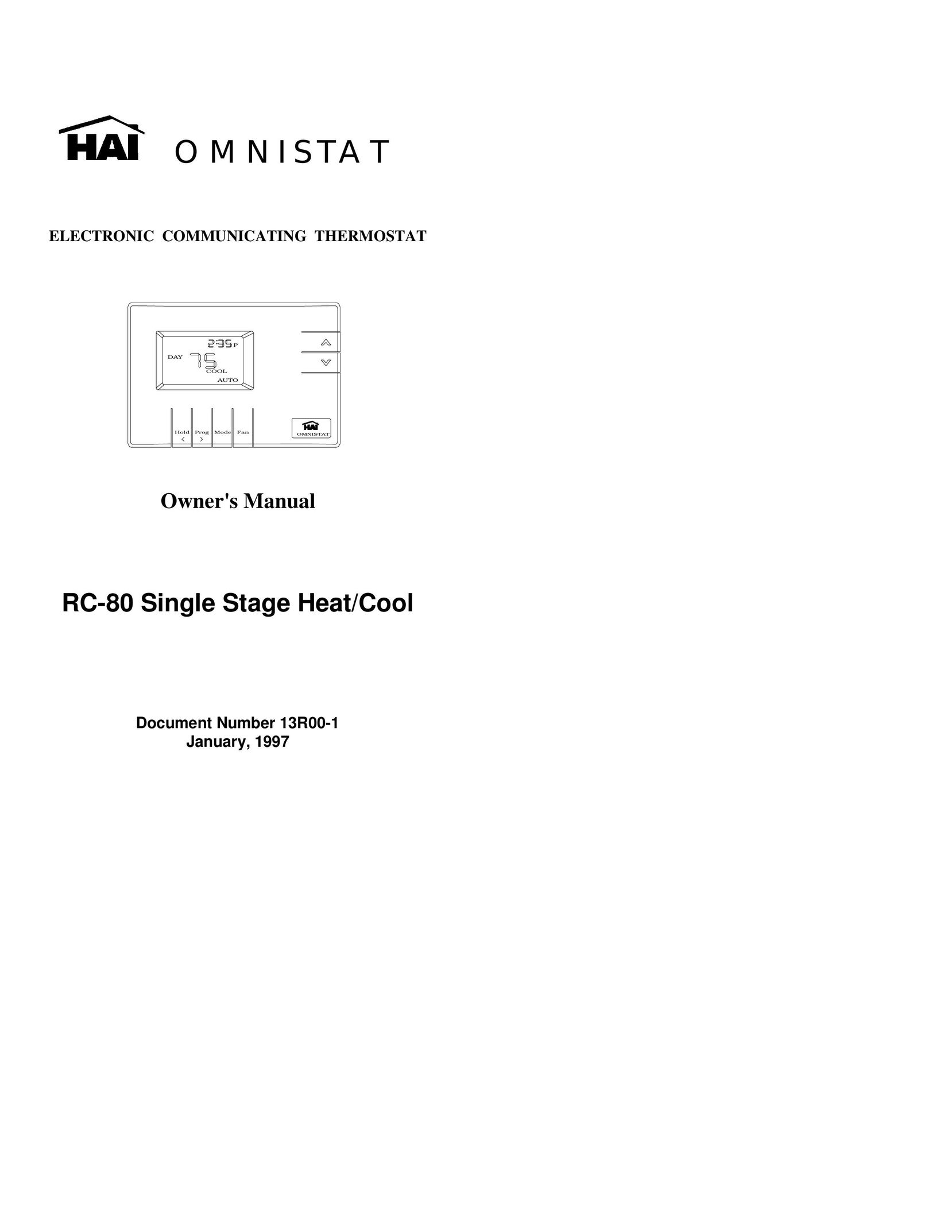 Home Automation RC-80 Thermostat User Manual