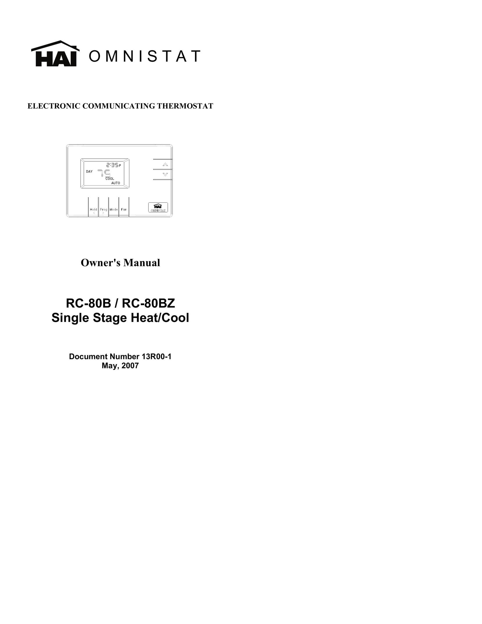 Home Automation RC-80B Thermostat User Manual