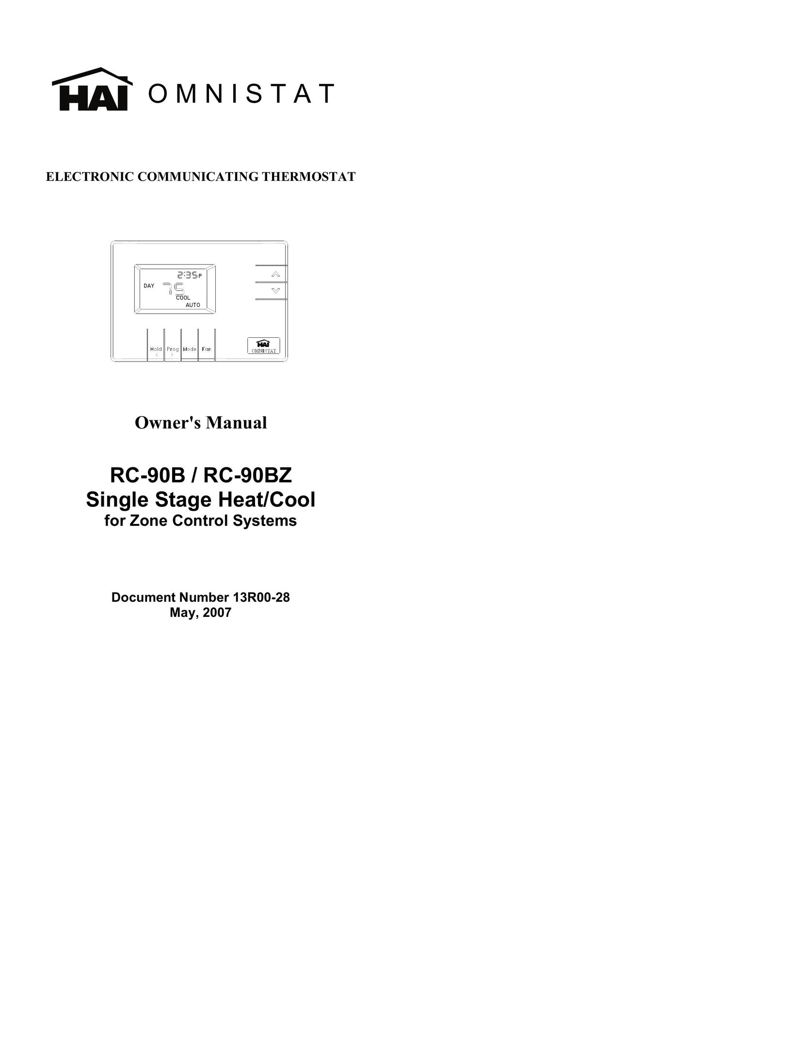 Home Automation RC-90BZ Thermostat User Manual