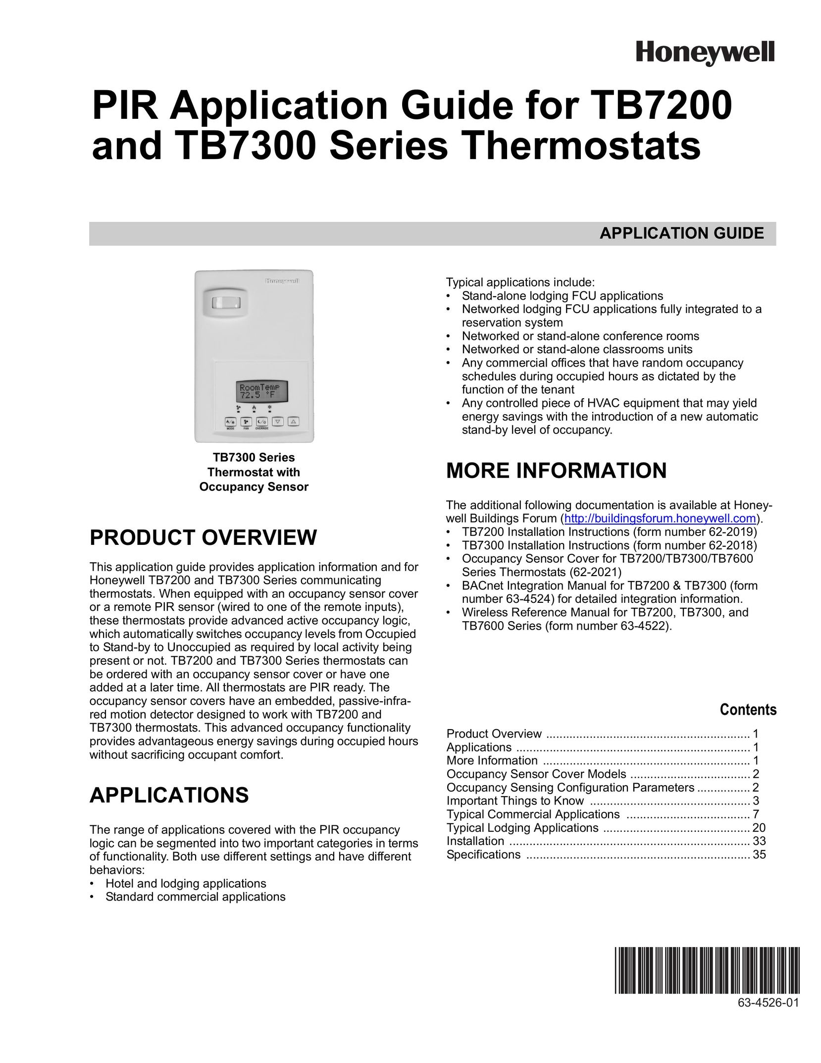 Honeywell 63-4526-01 Thermostat User Manual