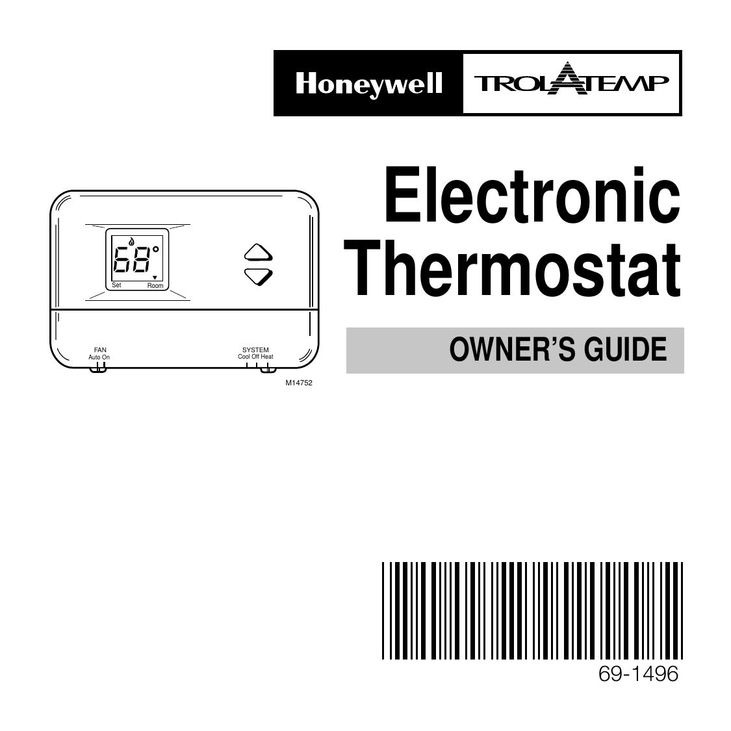 Honeywell 69-1496 Thermostat User Manual