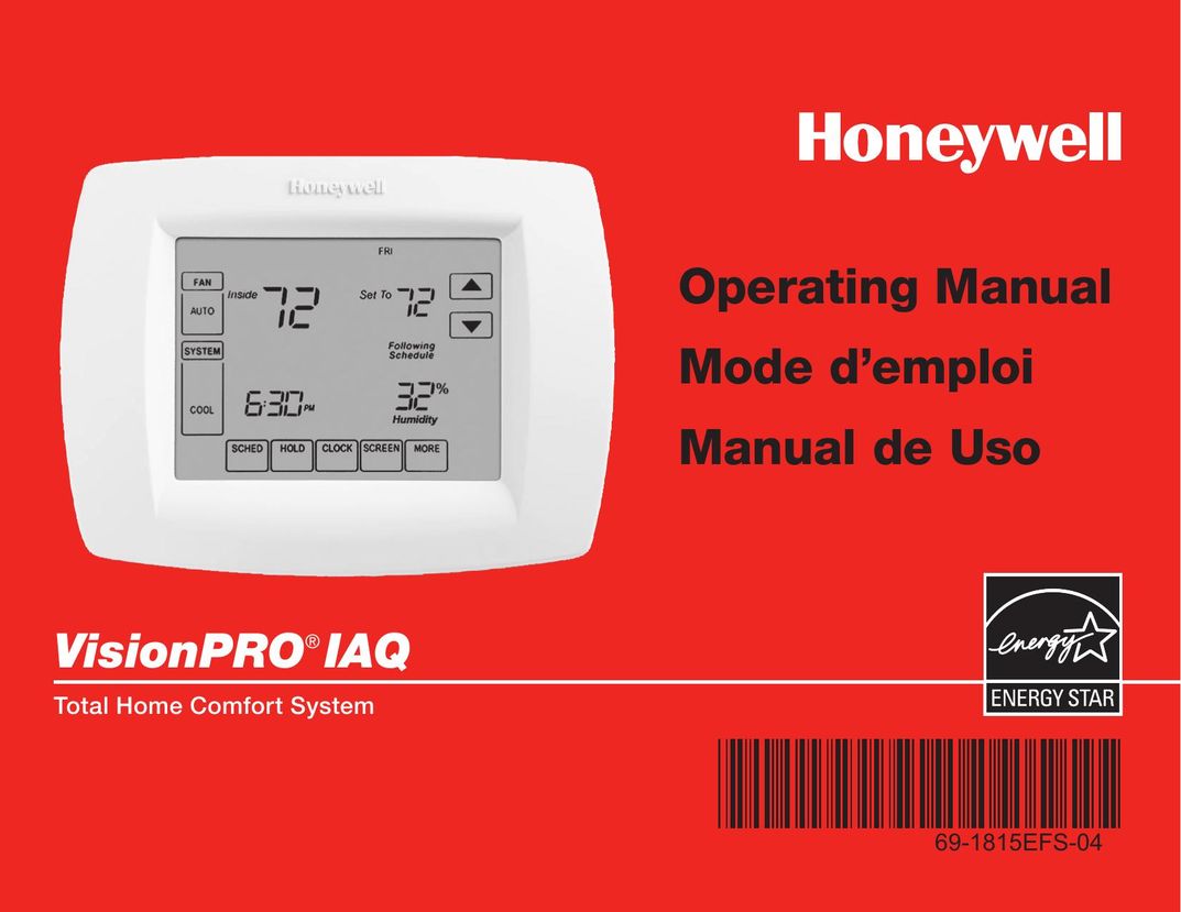 Honeywell 69-1815EFS-04 Thermostat User Manual