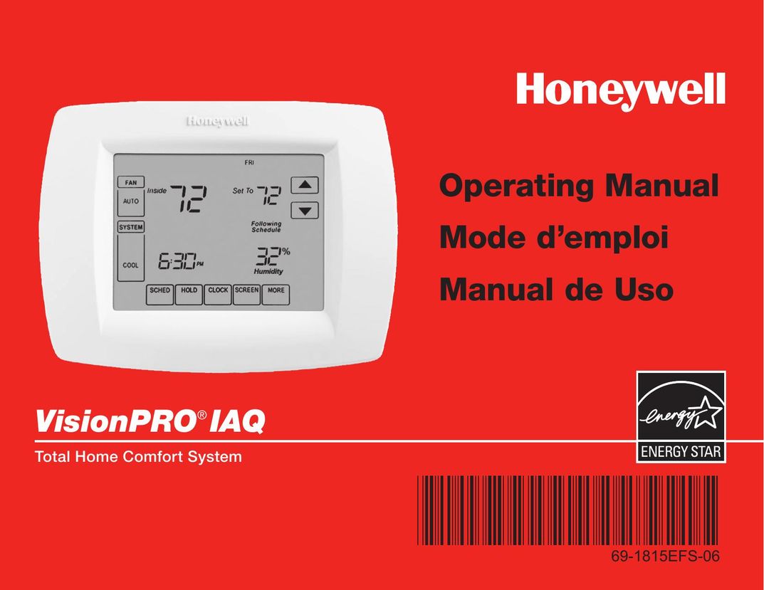 Honeywell 69-1815EFS-06 Thermostat User Manual