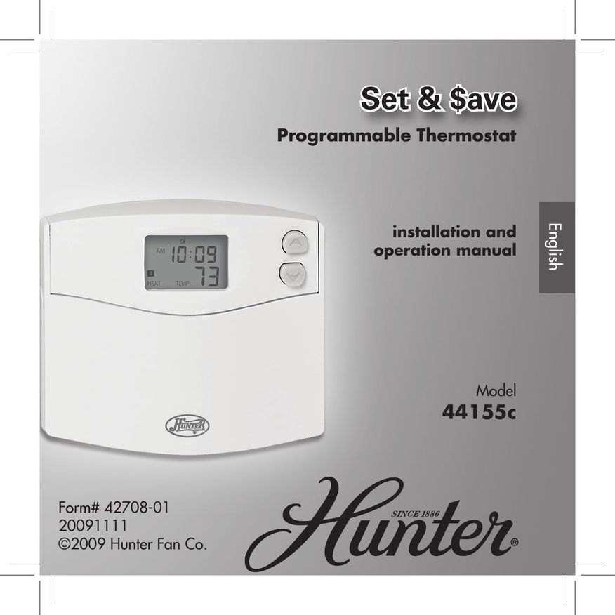 Hunter Fan 44155C Thermostat User Manual