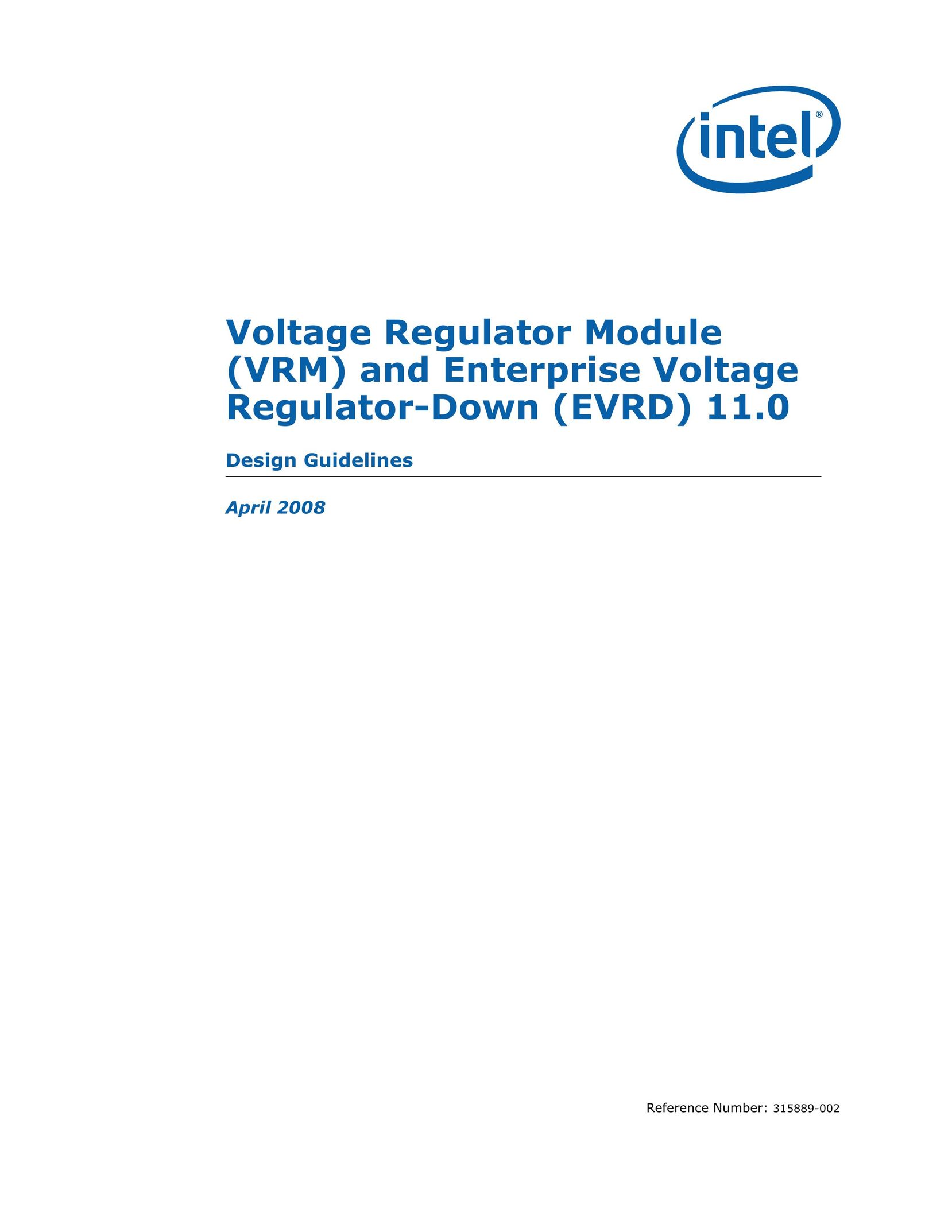 Intel 315889-002 Thermostat User Manual