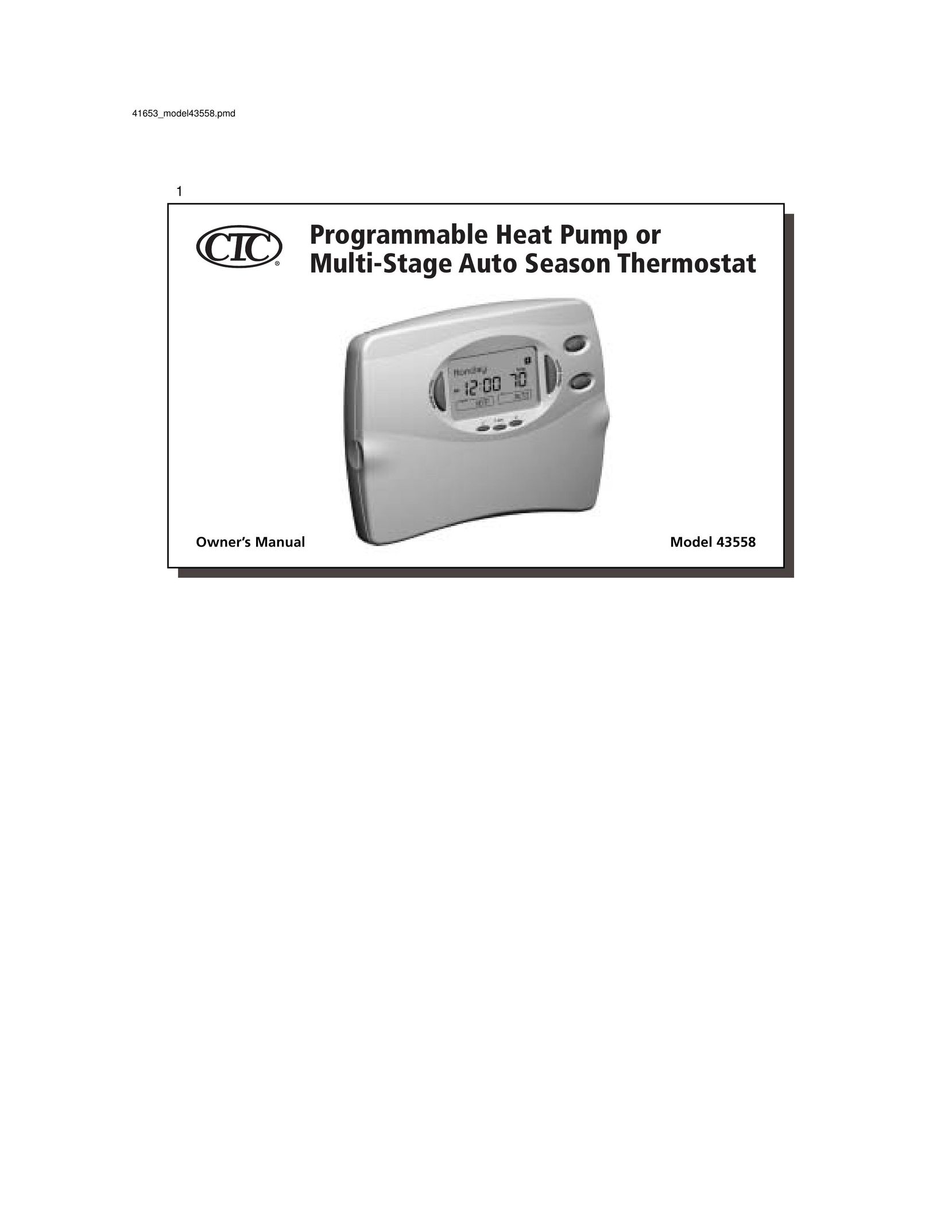 Lennox International Inc. 43558 Thermostat User Manual