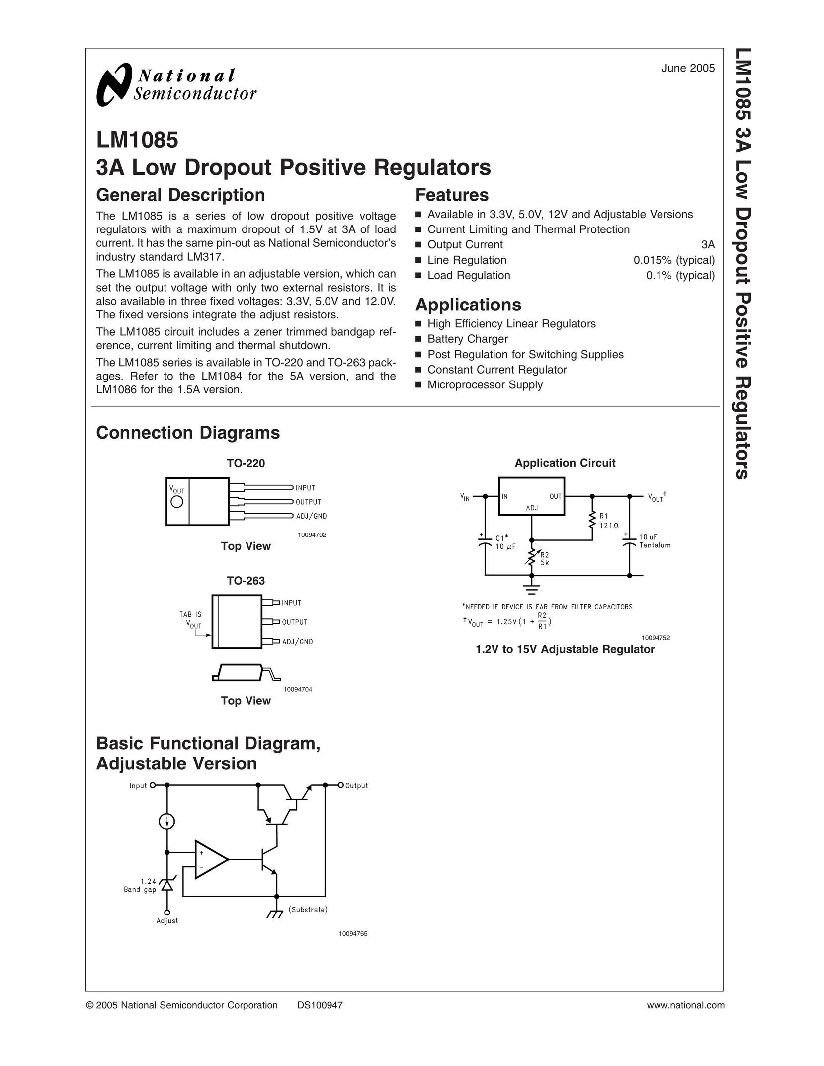 National Instruments LM1085 Series Thermostat User Manual