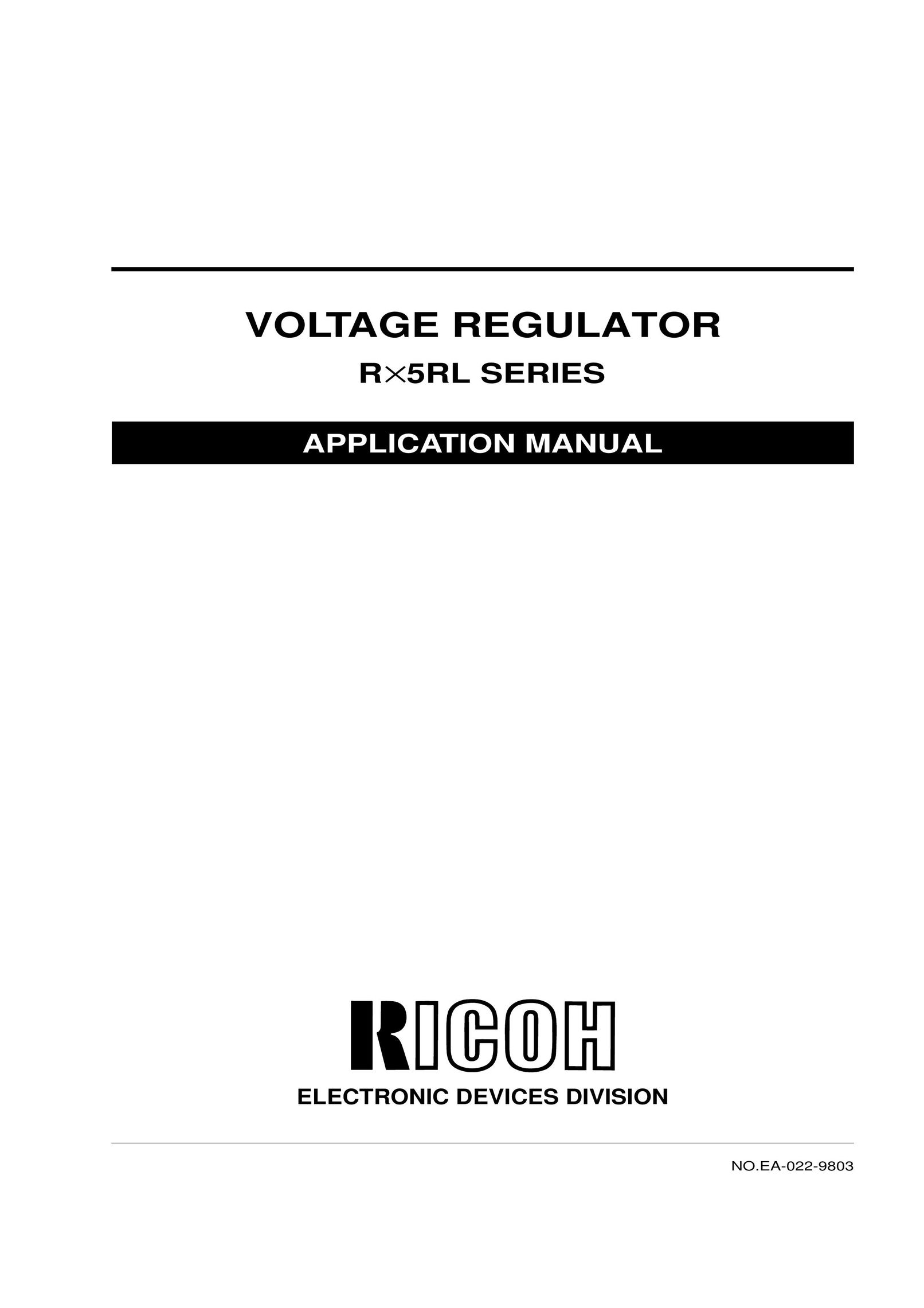 Ricoh R5RL Thermostat User Manual