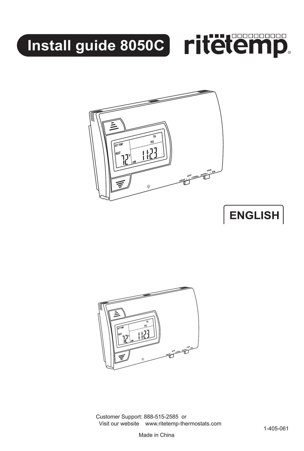 ritetemp 8050C Thermostat User Manual