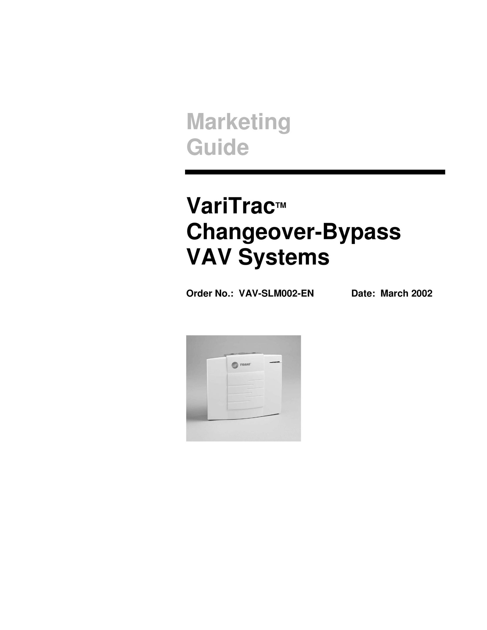Trane VariTrac Changeover-Bypass VAV Systems Thermostat User Manual