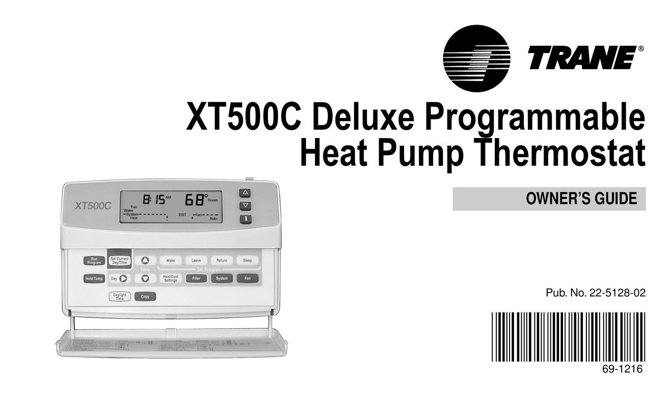 Trane XT500C Thermostat User Manual