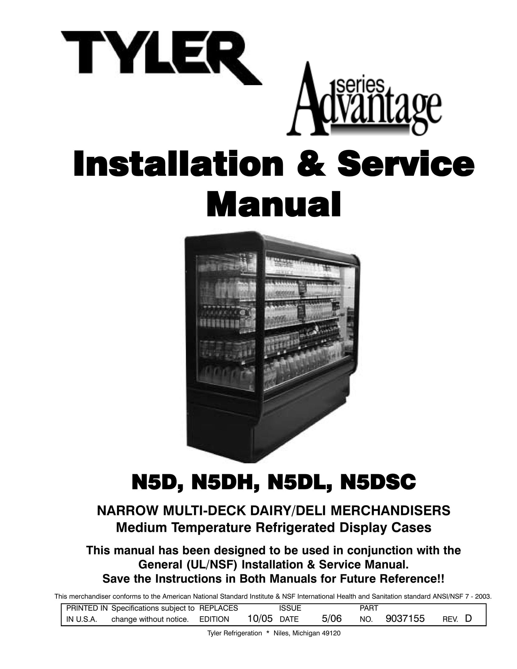 Tyler Refrigeration N5D Thermostat User Manual