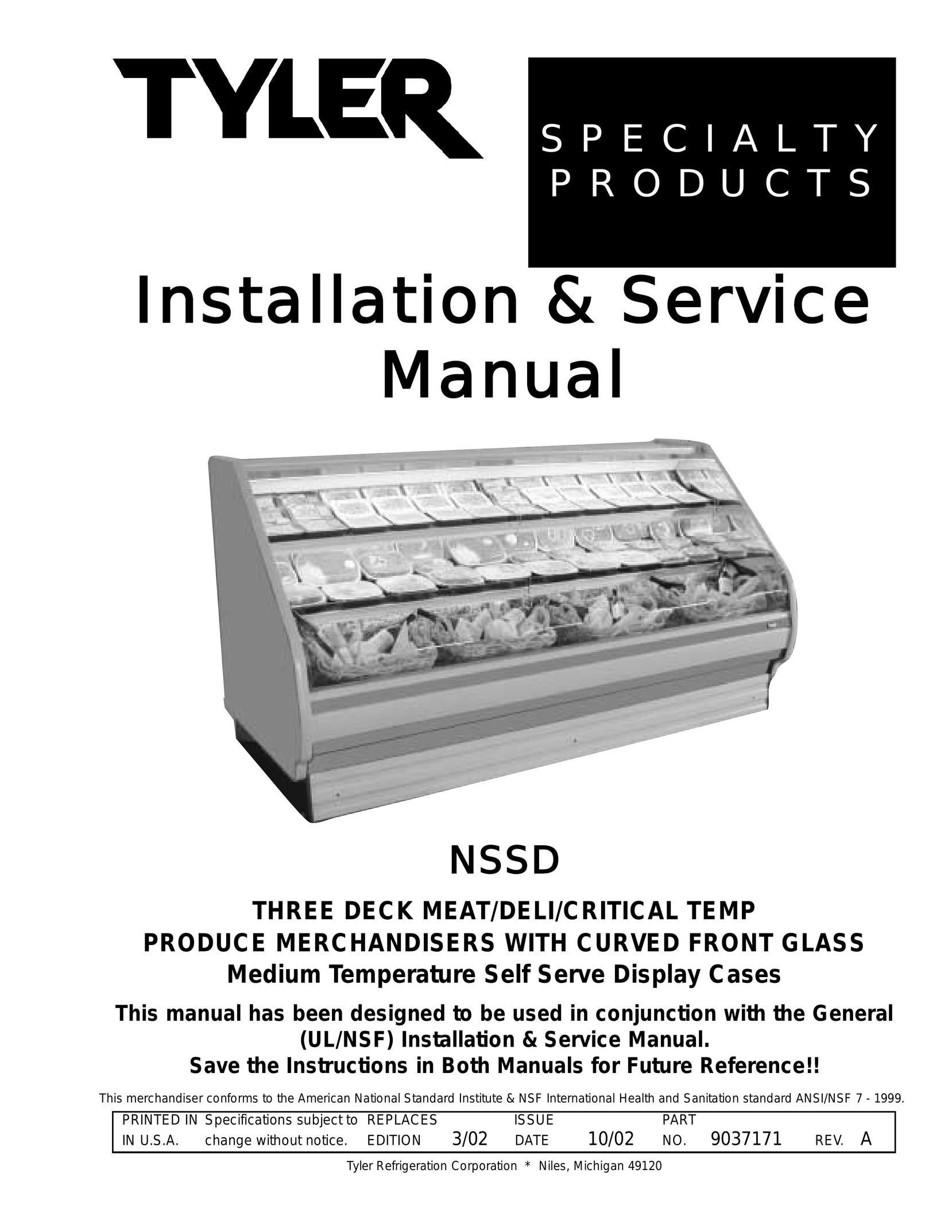Tyler Refrigeration NSSD Thermostat User Manual