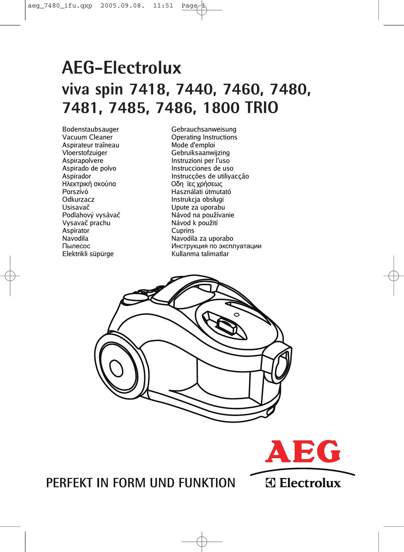 AEG 7440 Vacuum Cleaner User Manual
