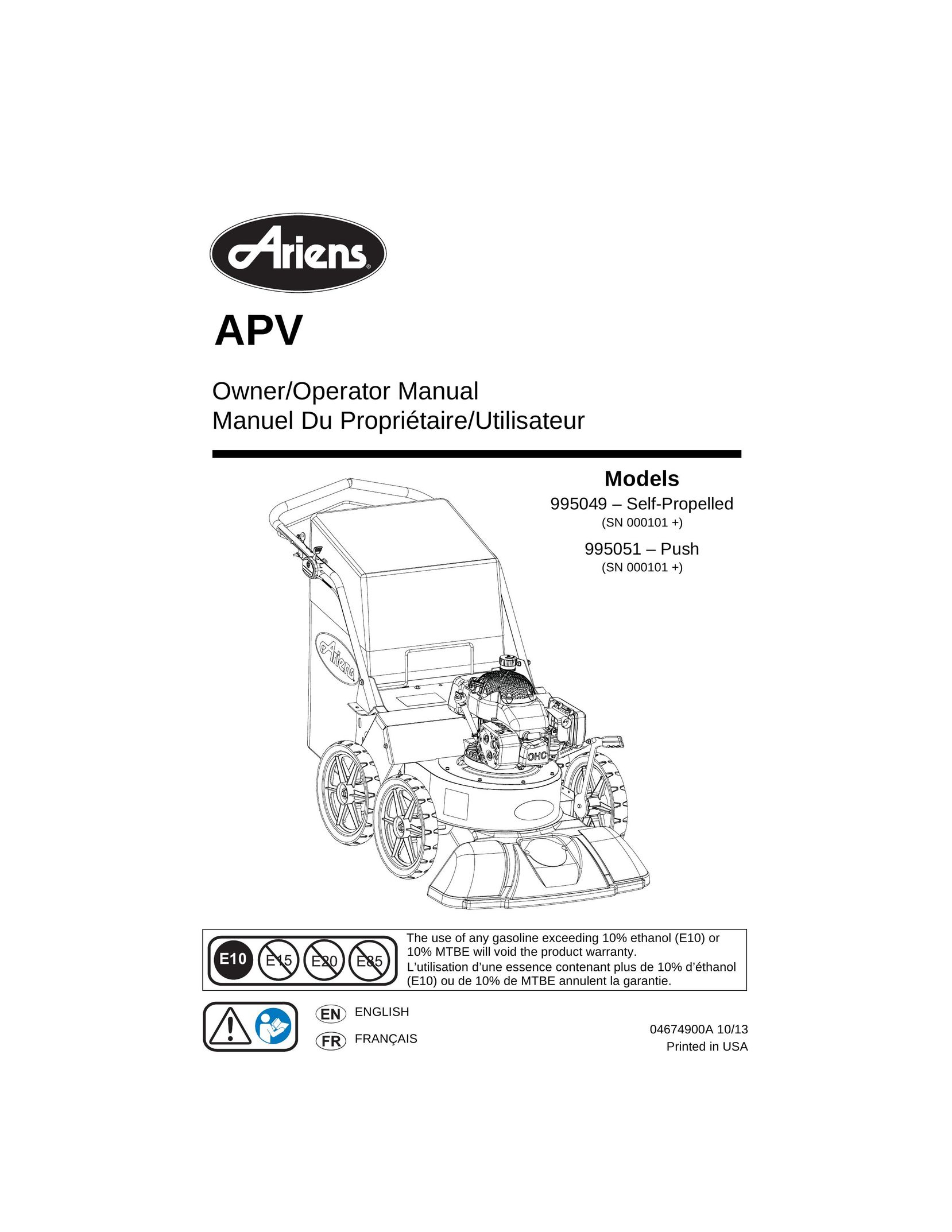 Ariens 995049 Vacuum Cleaner User Manual