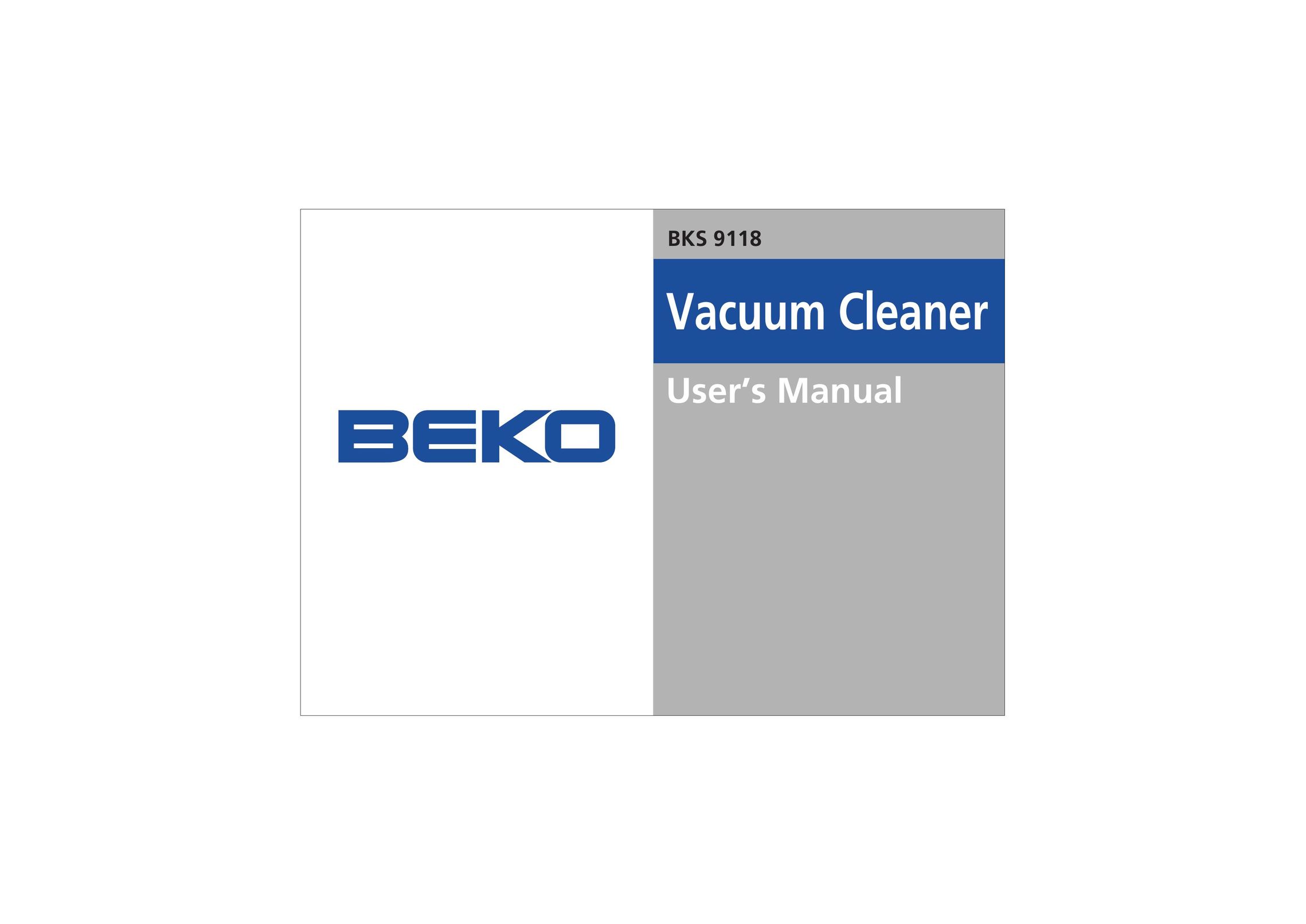 Beko BKS 9118 Vacuum Cleaner User Manual