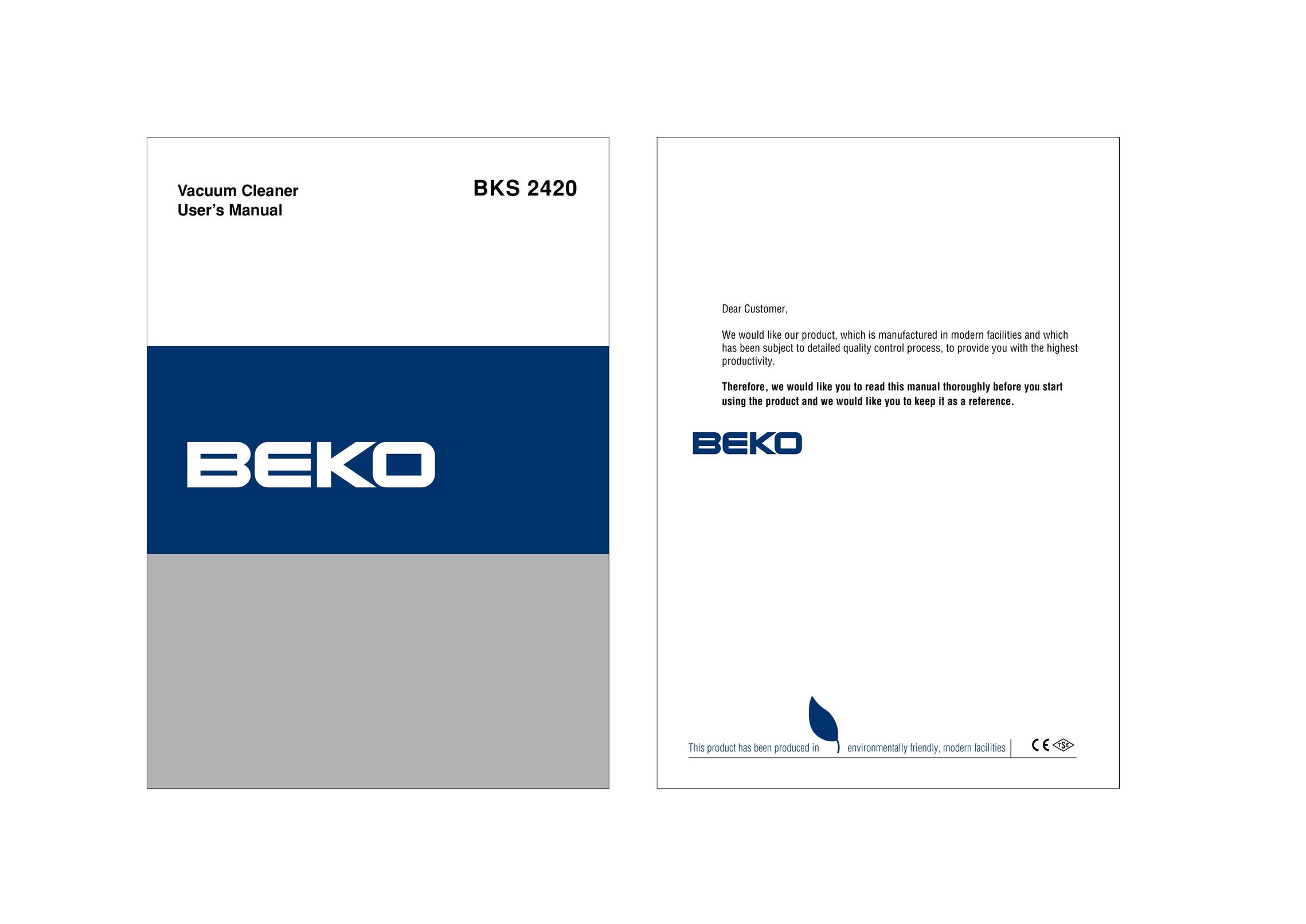Beko BKS2420 Vacuum Cleaner User Manual