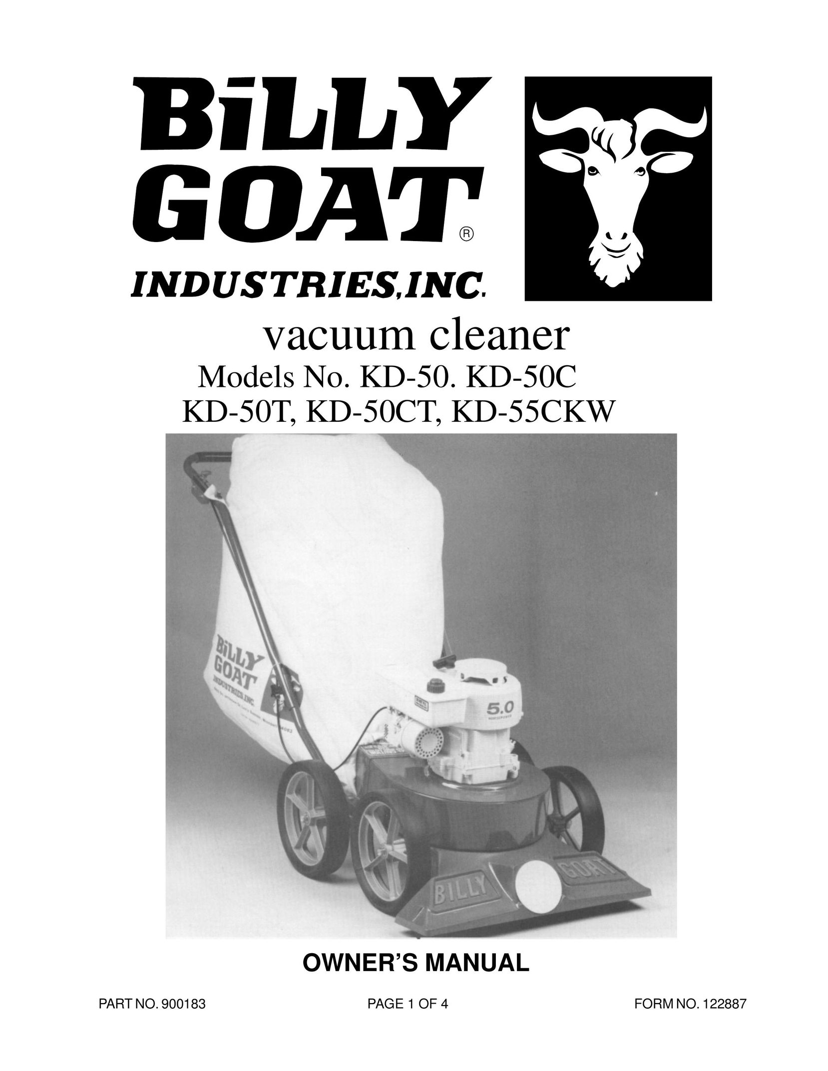 Billy Goat KD-50, KD-50C, KD-50T, KD-50CT, KD-55CKW Vacuum Cleaner User Manual