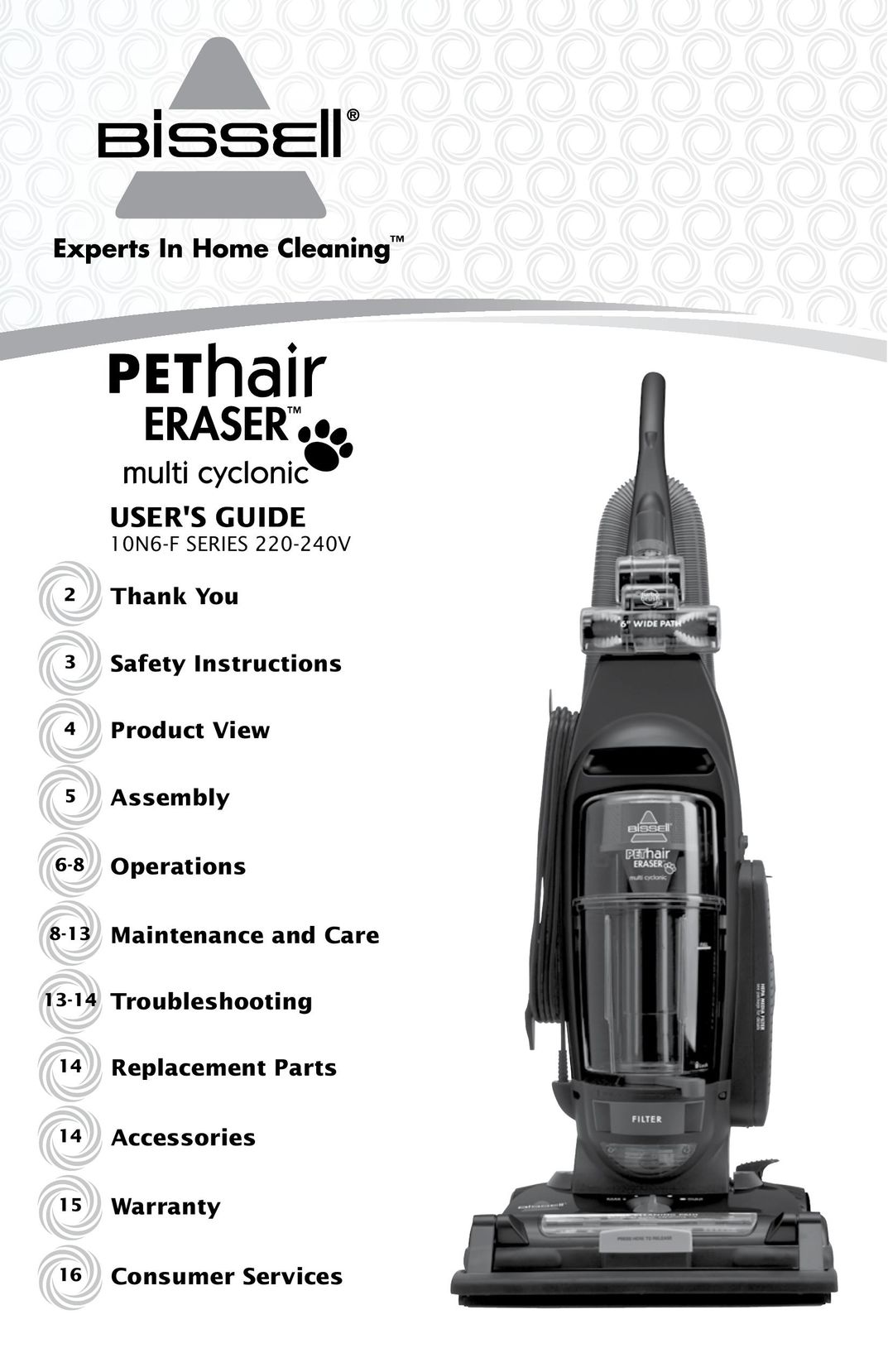 Bissell 10N6-F Vacuum Cleaner User Manual