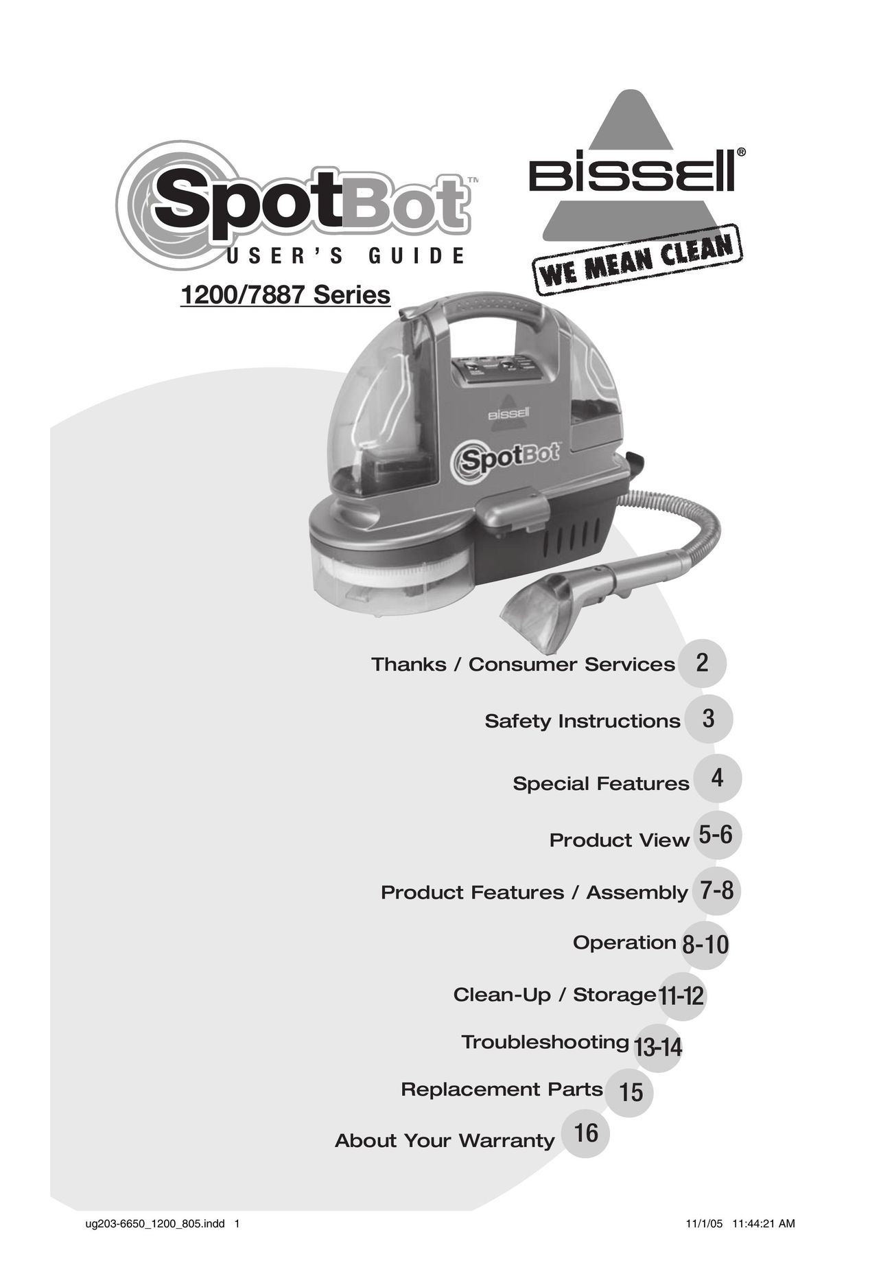 Bissell 1200 Vacuum Cleaner User Manual