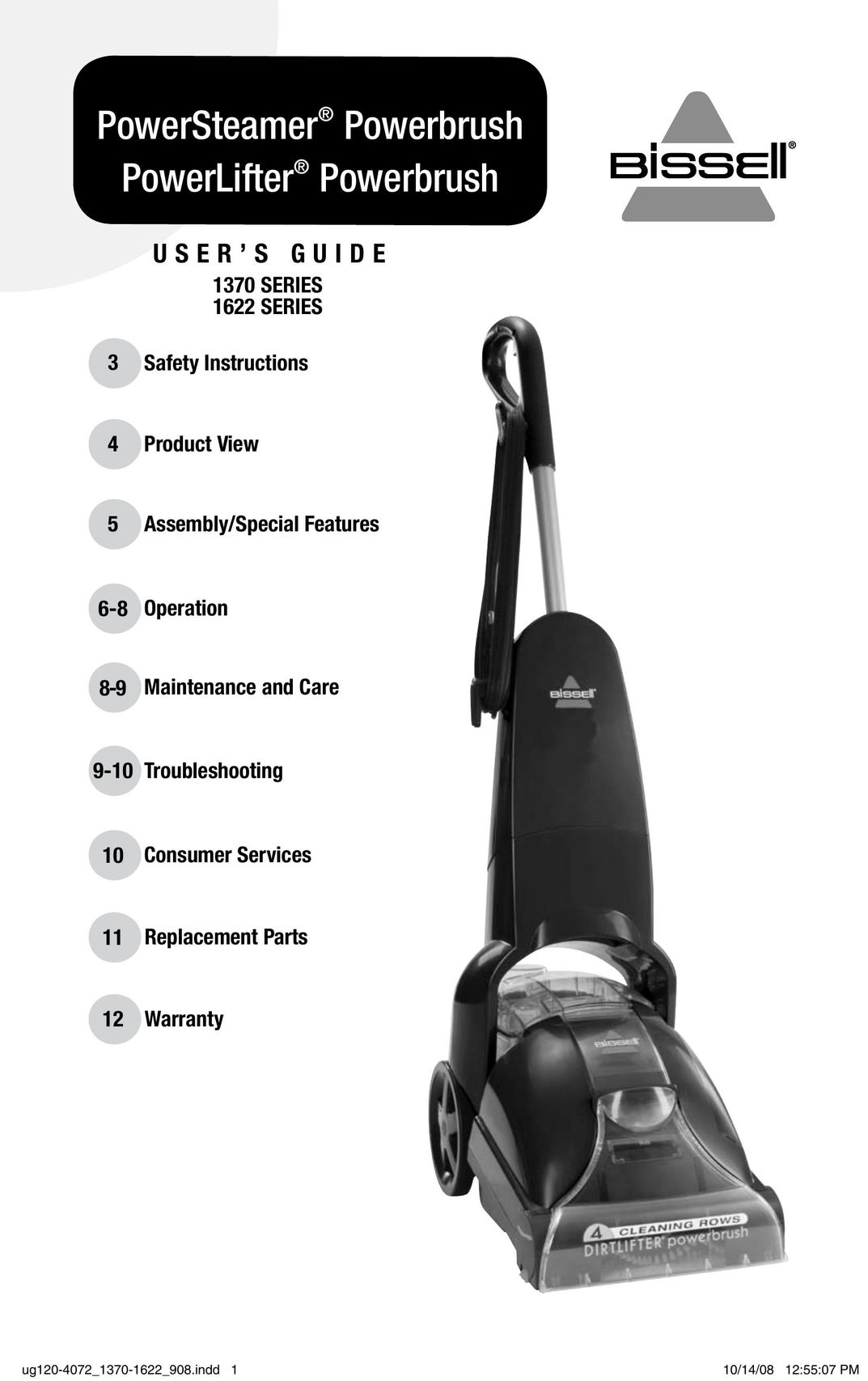 Bissell 1370 Vacuum Cleaner User Manual
