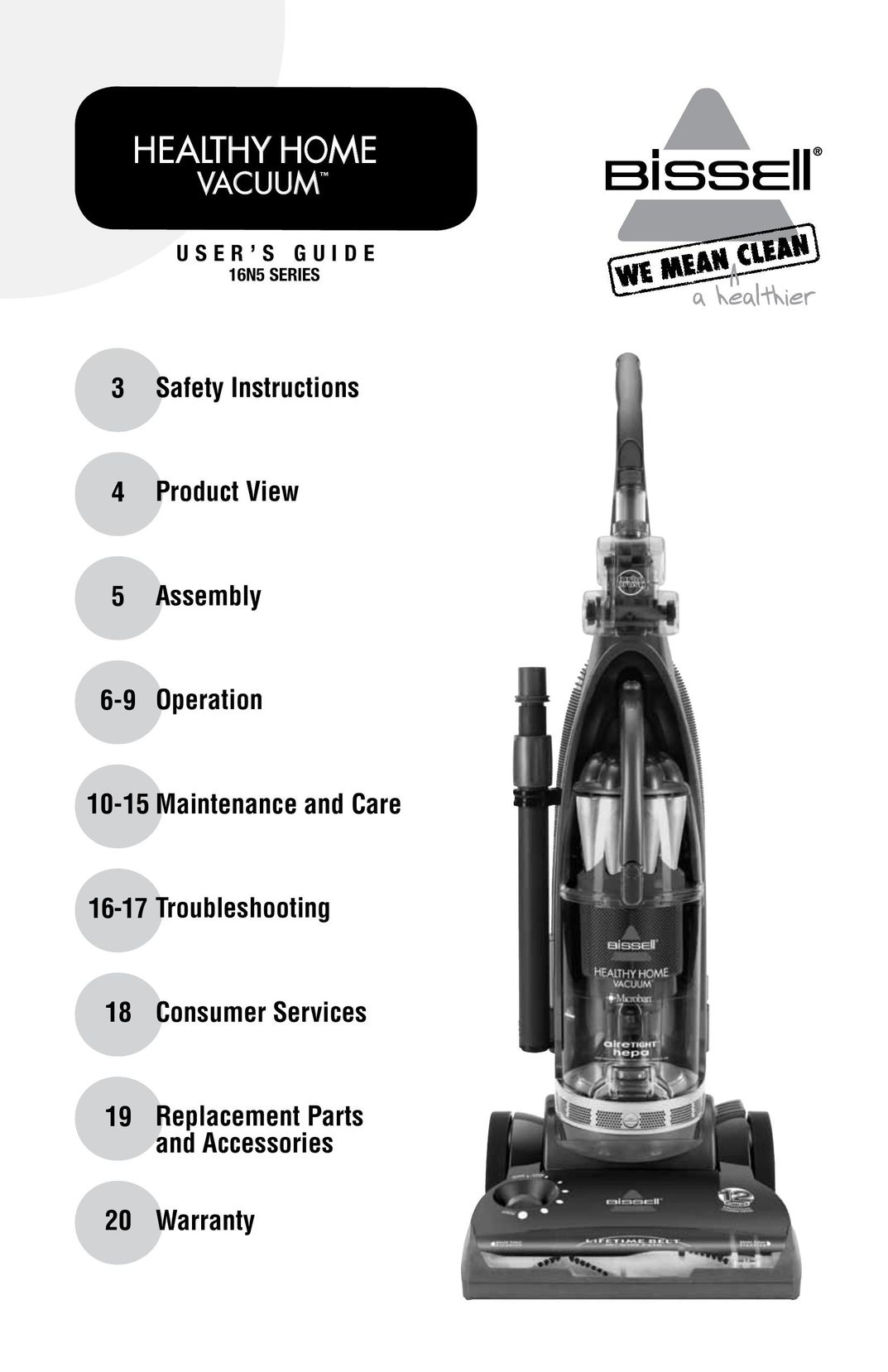 Bissell 16N5 Vacuum Cleaner User Manual