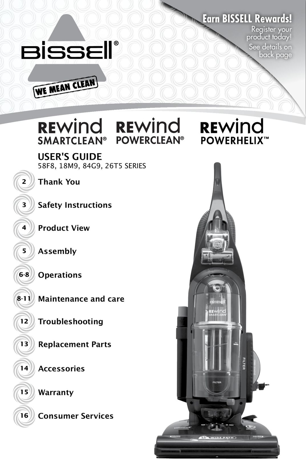 Bissell 18M9 Vacuum Cleaner User Manual