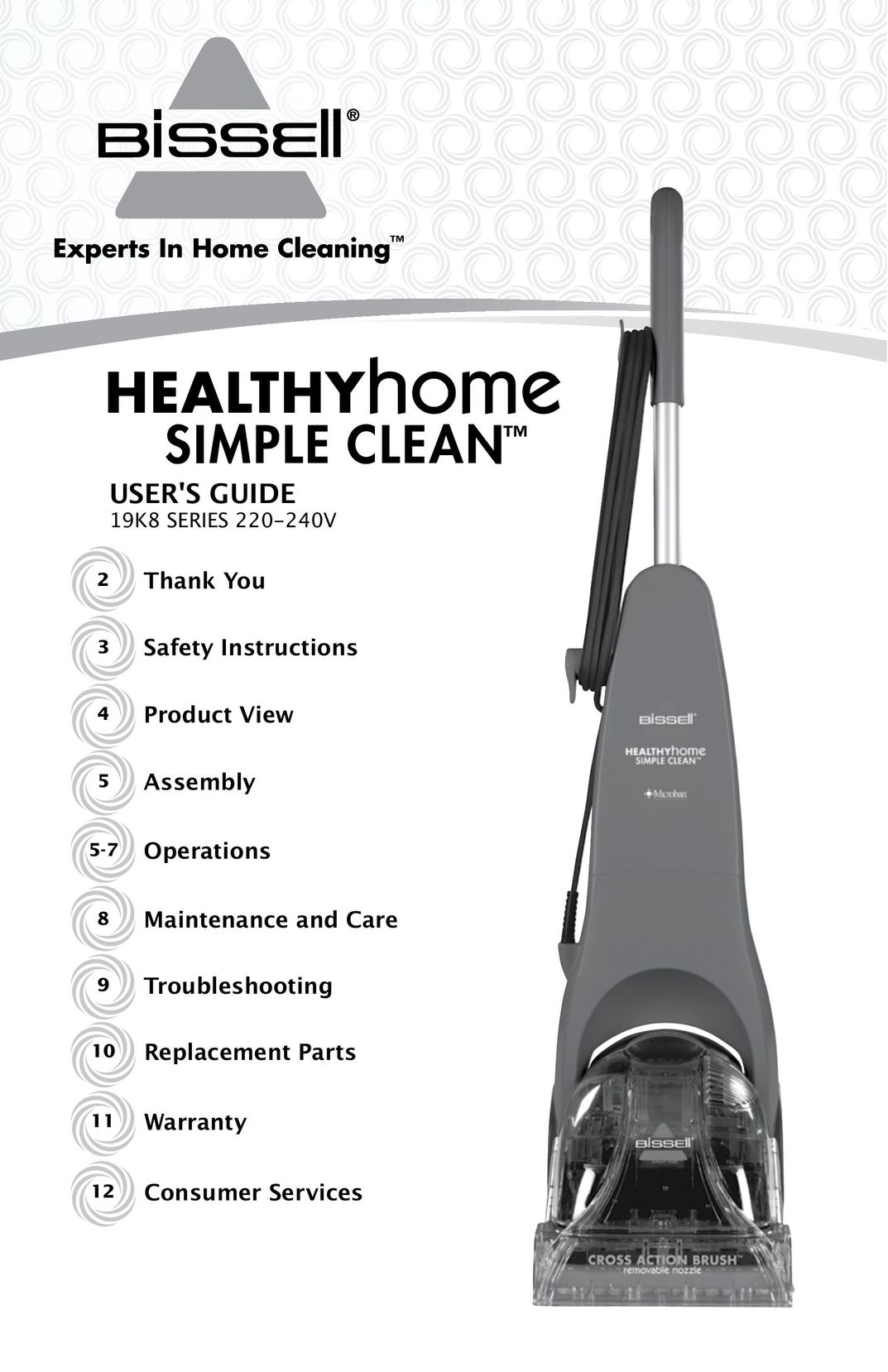Bissell 19K8 Vacuum Cleaner User Manual
