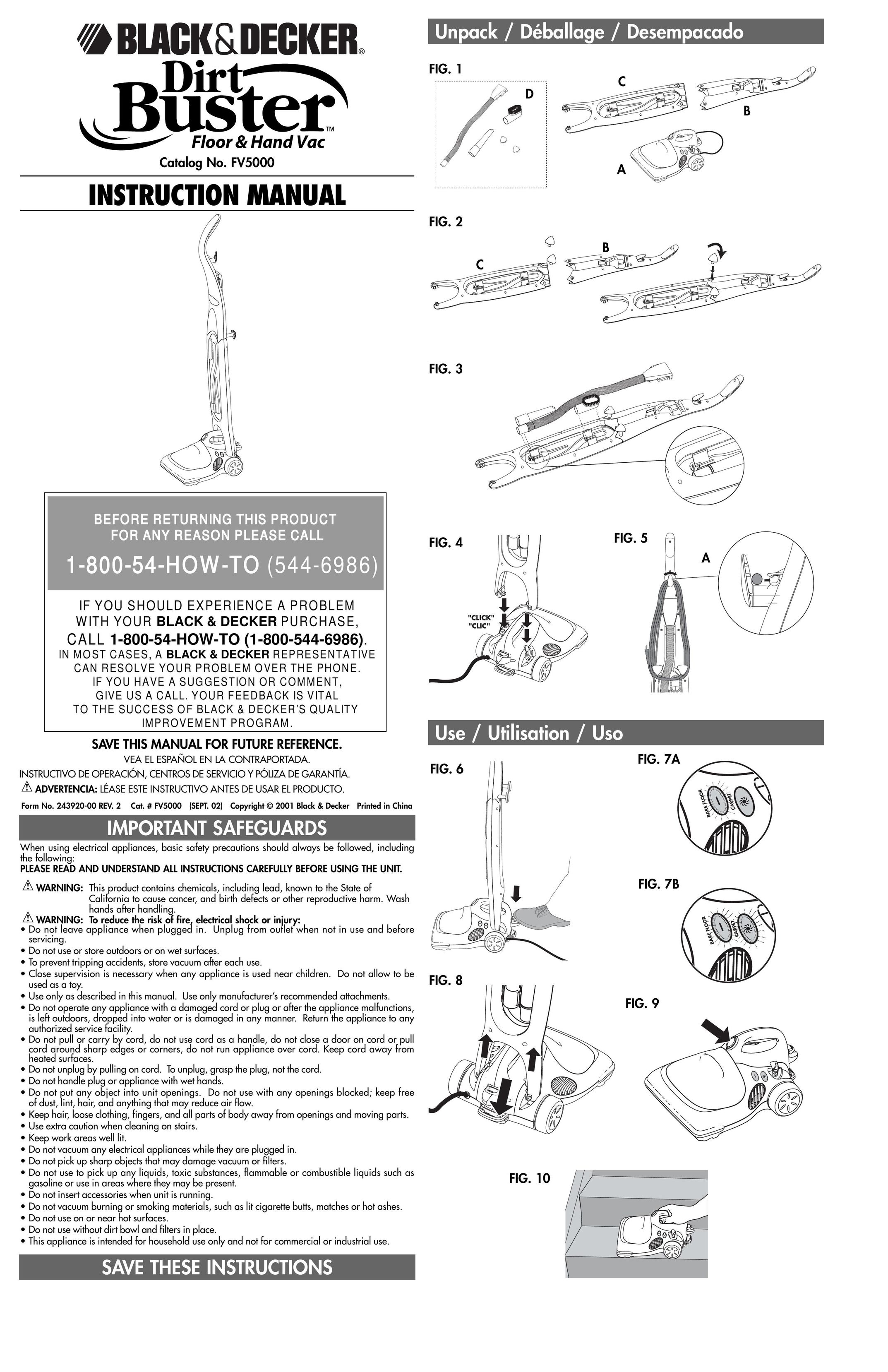 Black & Decker 243920-00 Vacuum Cleaner User Manual