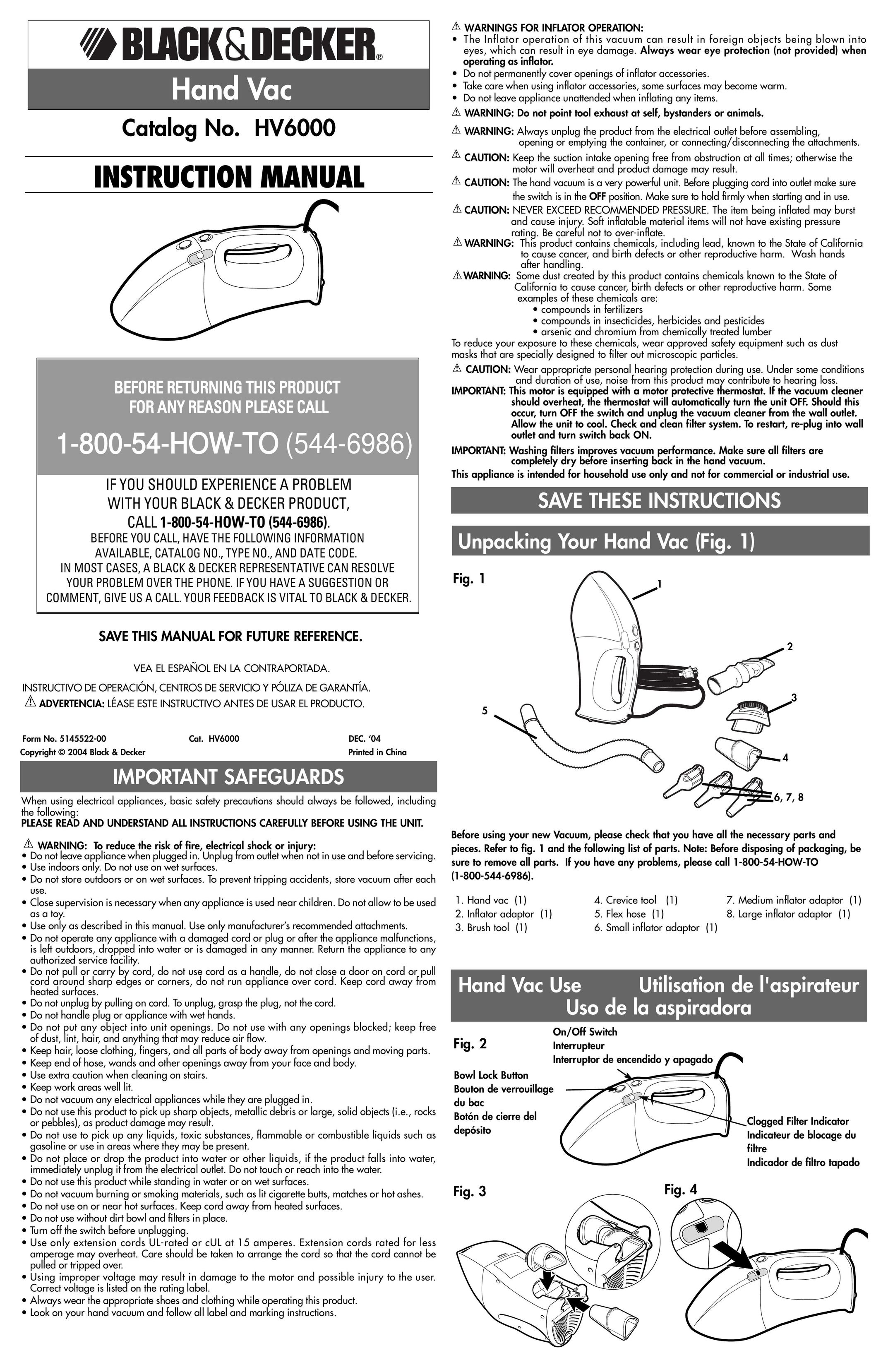 Black & Decker 5145522-00 Vacuum Cleaner User Manual