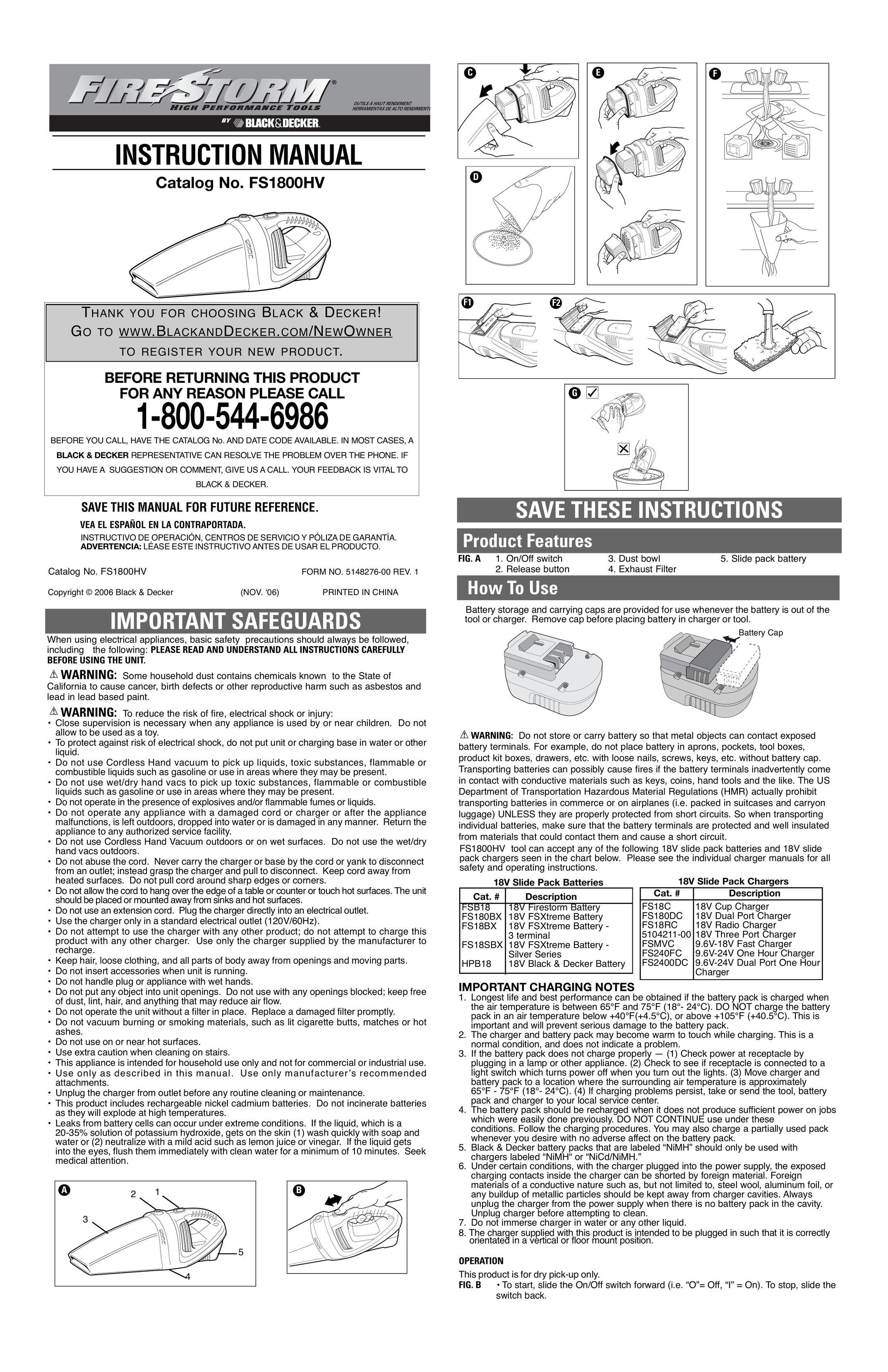 Black & Decker 5148276-00 Vacuum Cleaner User Manual